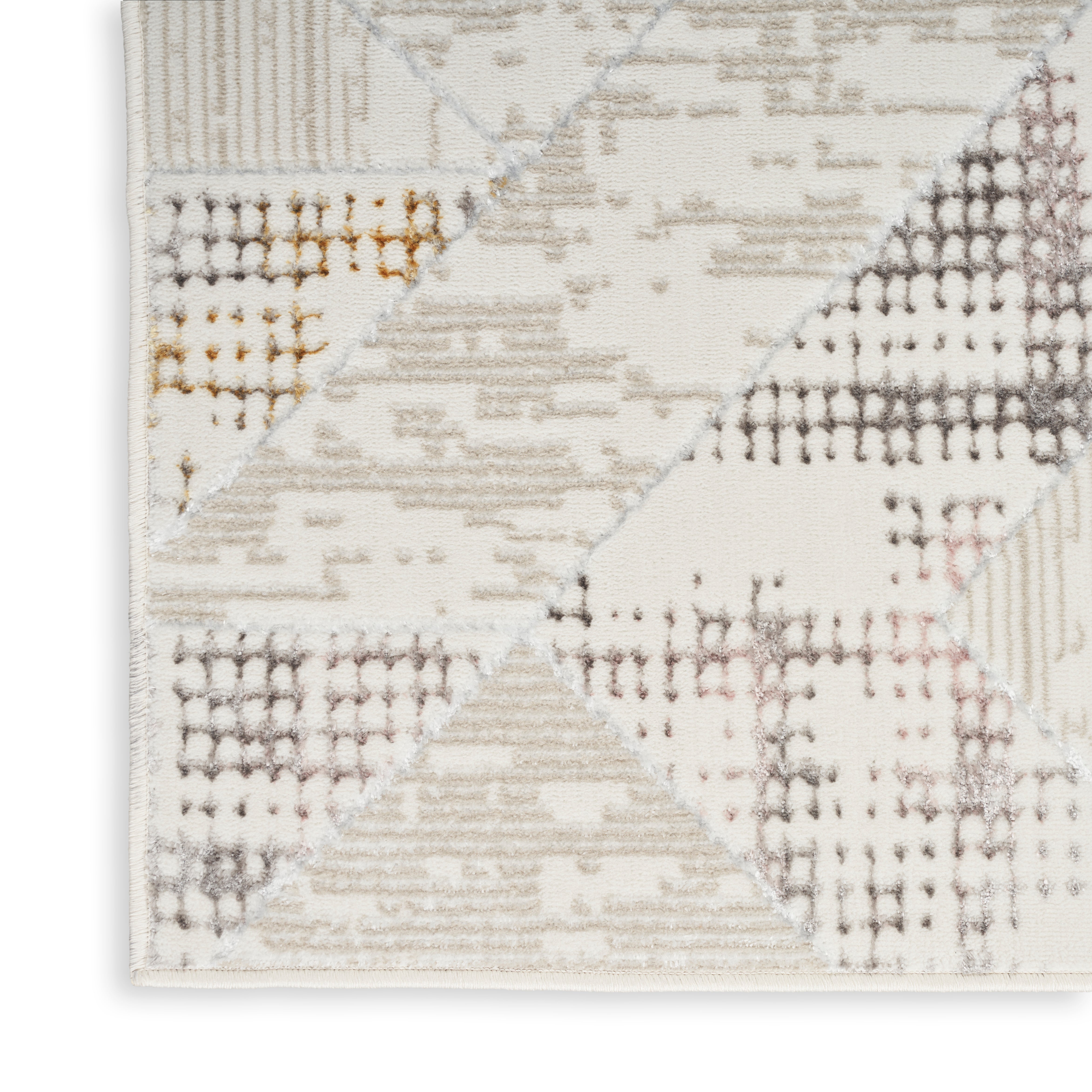 Nourison Glitz GLZ04 Ivory/Multi Colour Large Rectangle Rug