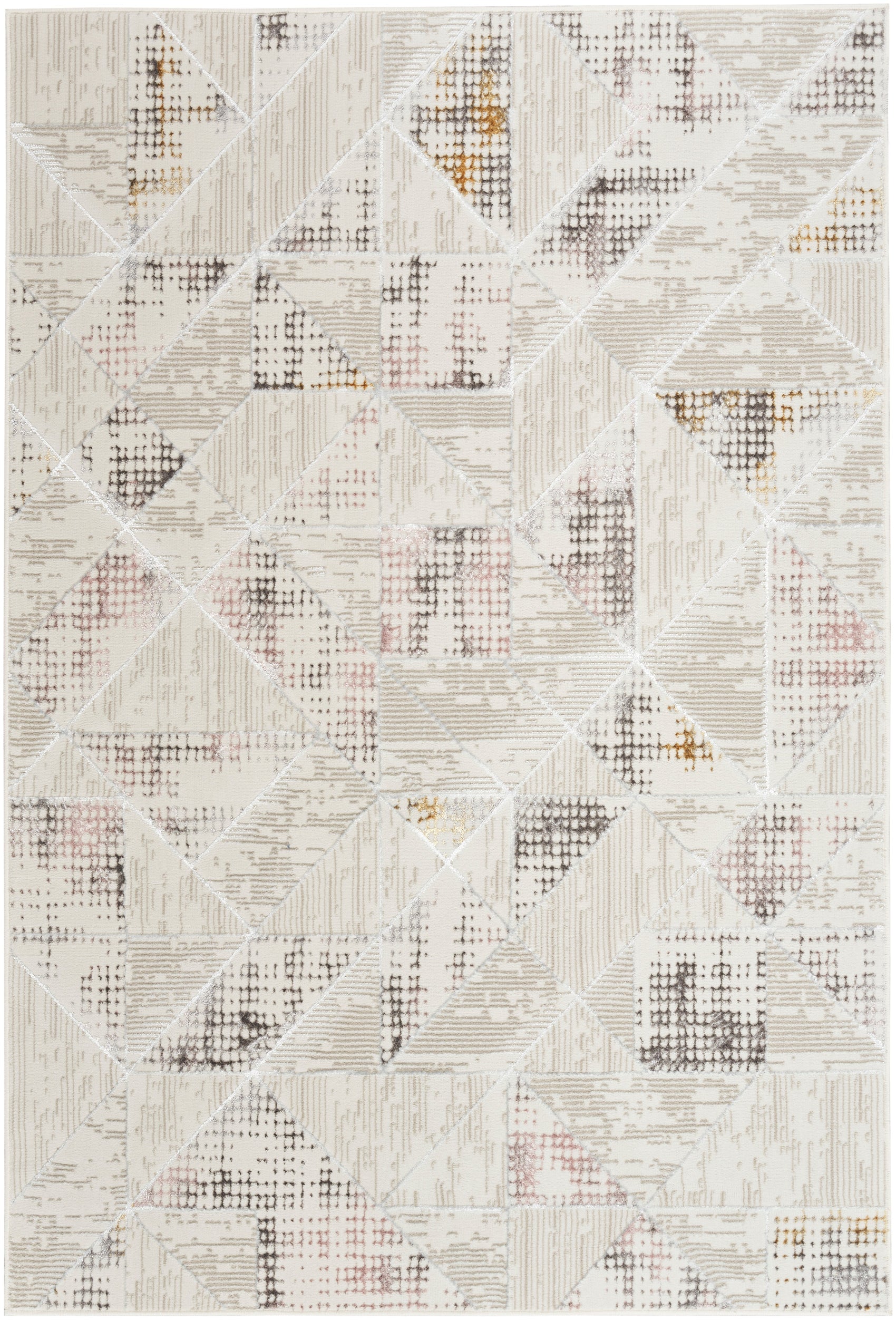 Nourison Glitz GLZ04 Ivory/Multi Colour Large Rectangle Rug