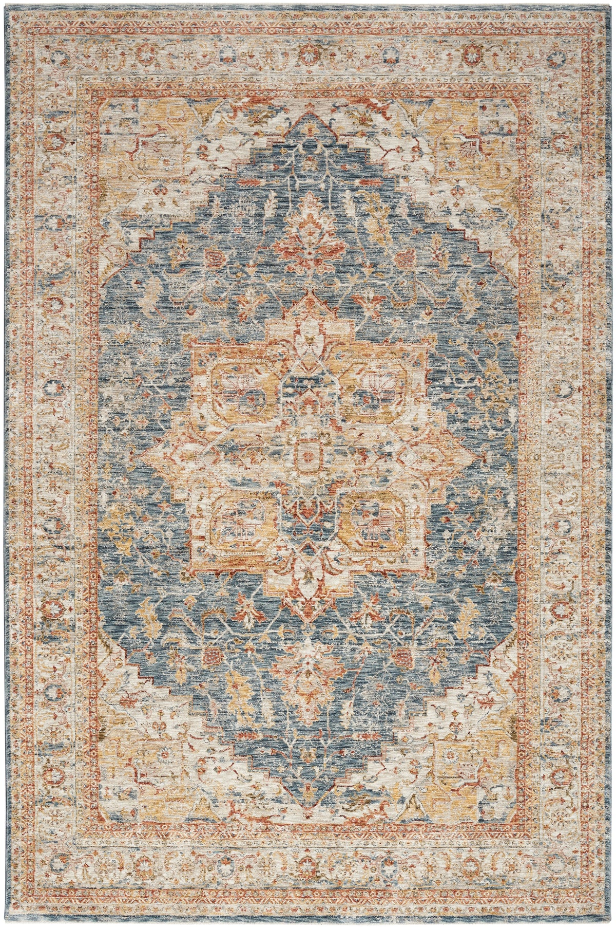 Nourison Sahar SHR06 Ivory/Blue Large Rectangle Rug
