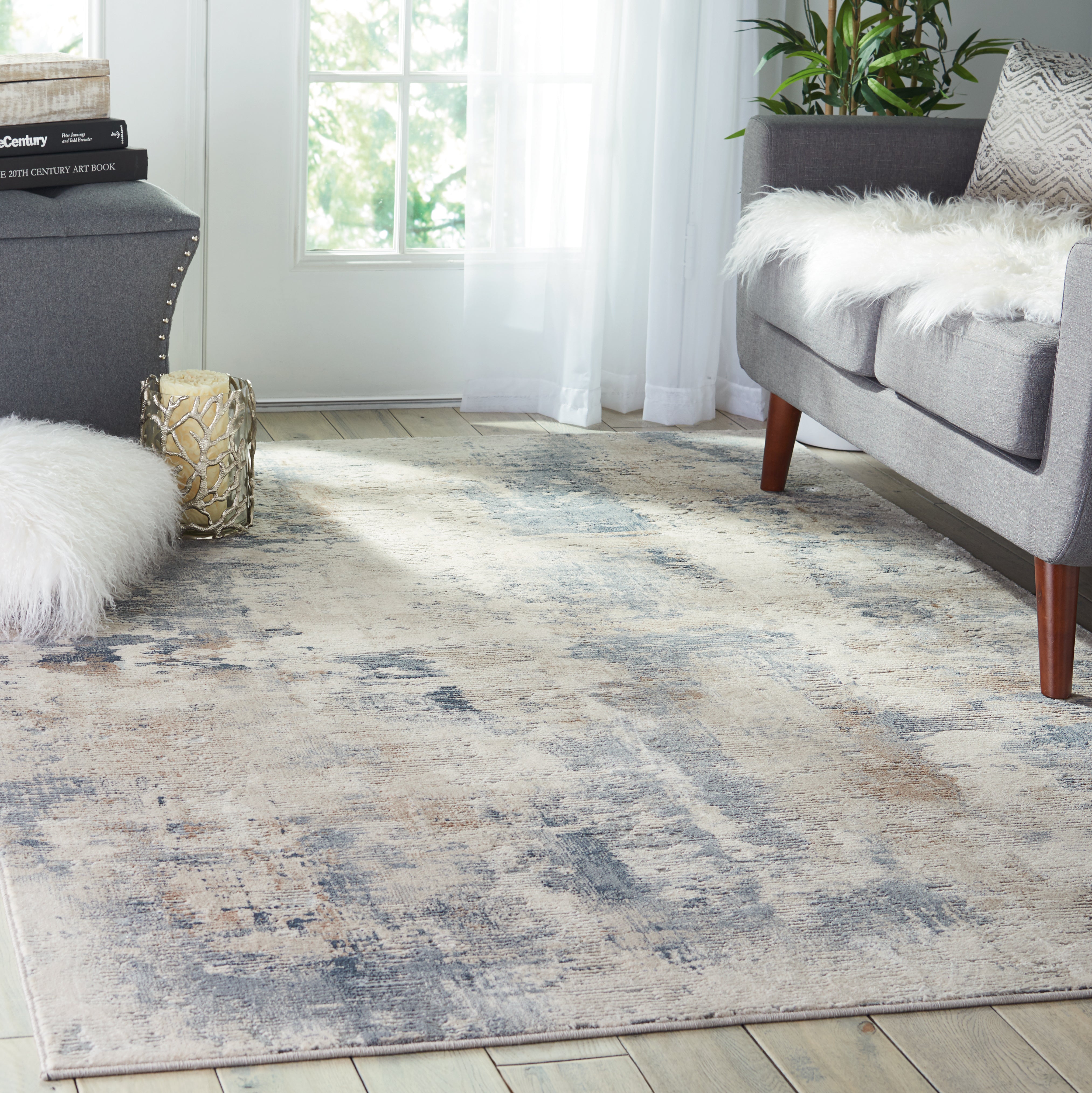 Nourisson Rug Texture Nourison Rustic Textures RUS05 Grey Large Rug 221x160cm - CLEARANCE