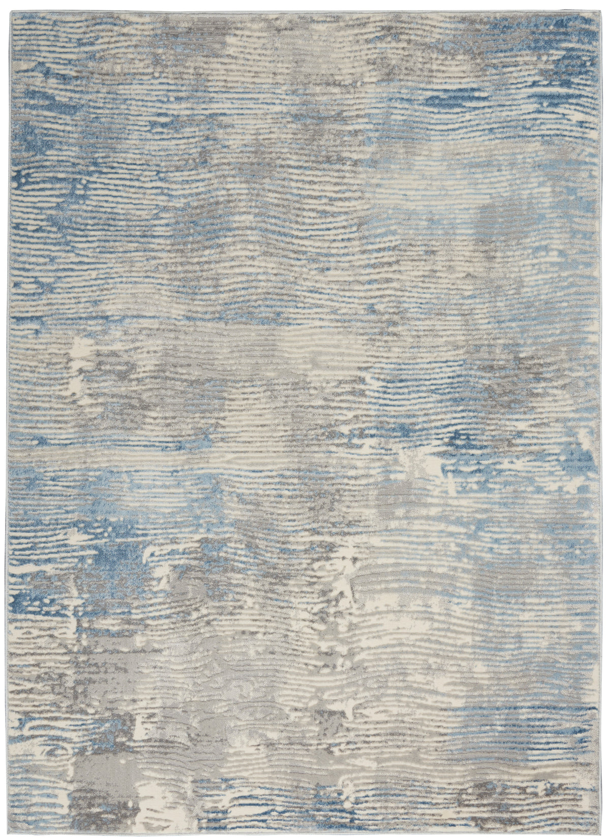 Nourison Solace SLA01 Ivory/Grey/Blue Large Rectangle Rug