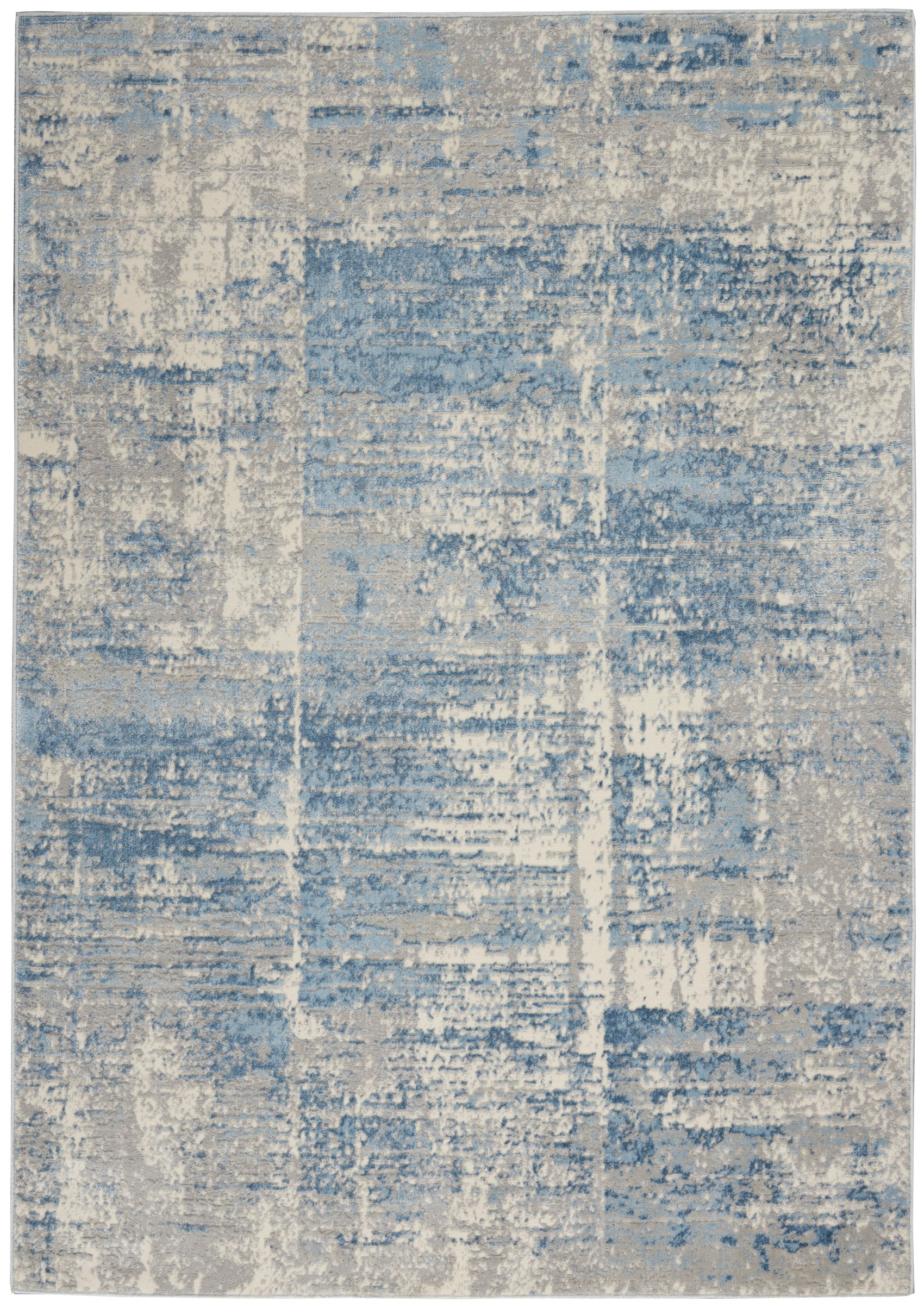 Nourison Solace SLA02 Ivory/Grey/Blue Large Rectangle Rug