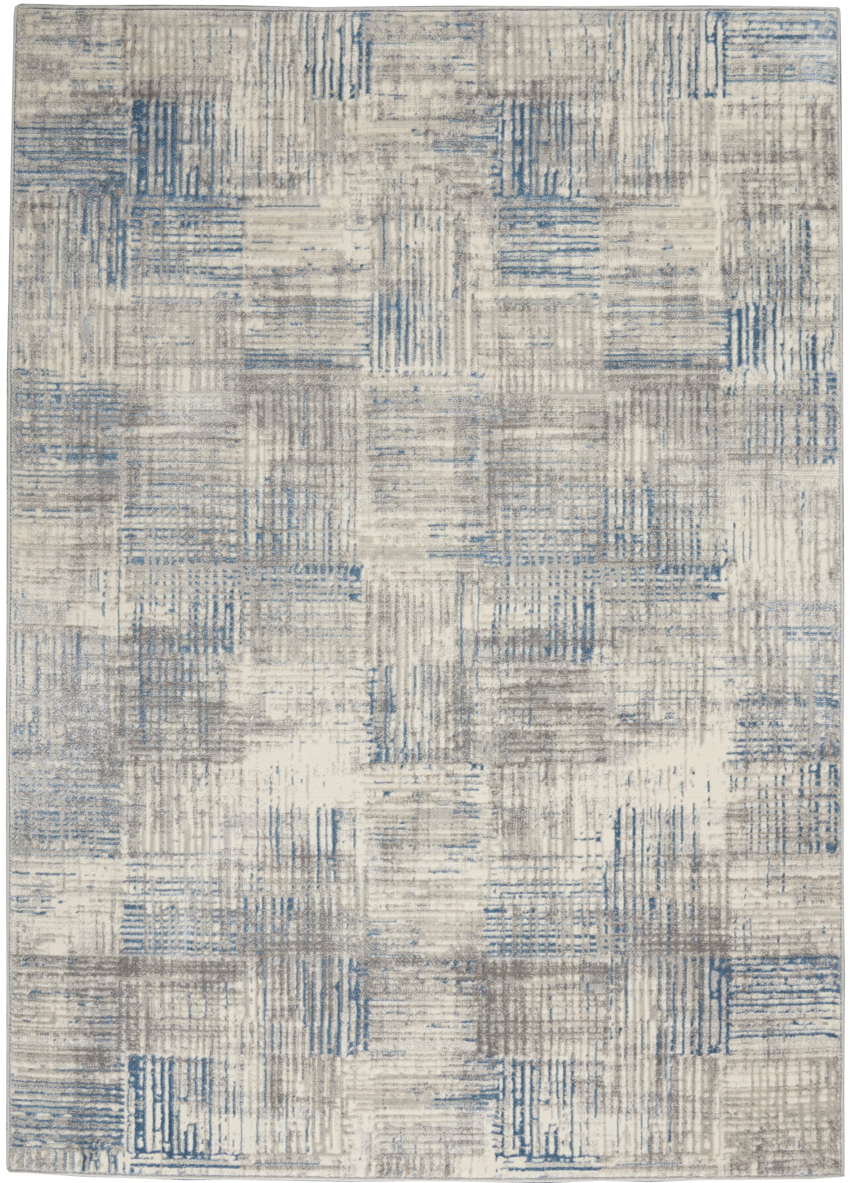 Nourison Solace SLA03 Ivory/Grey/Blue Large Rectangle Rug