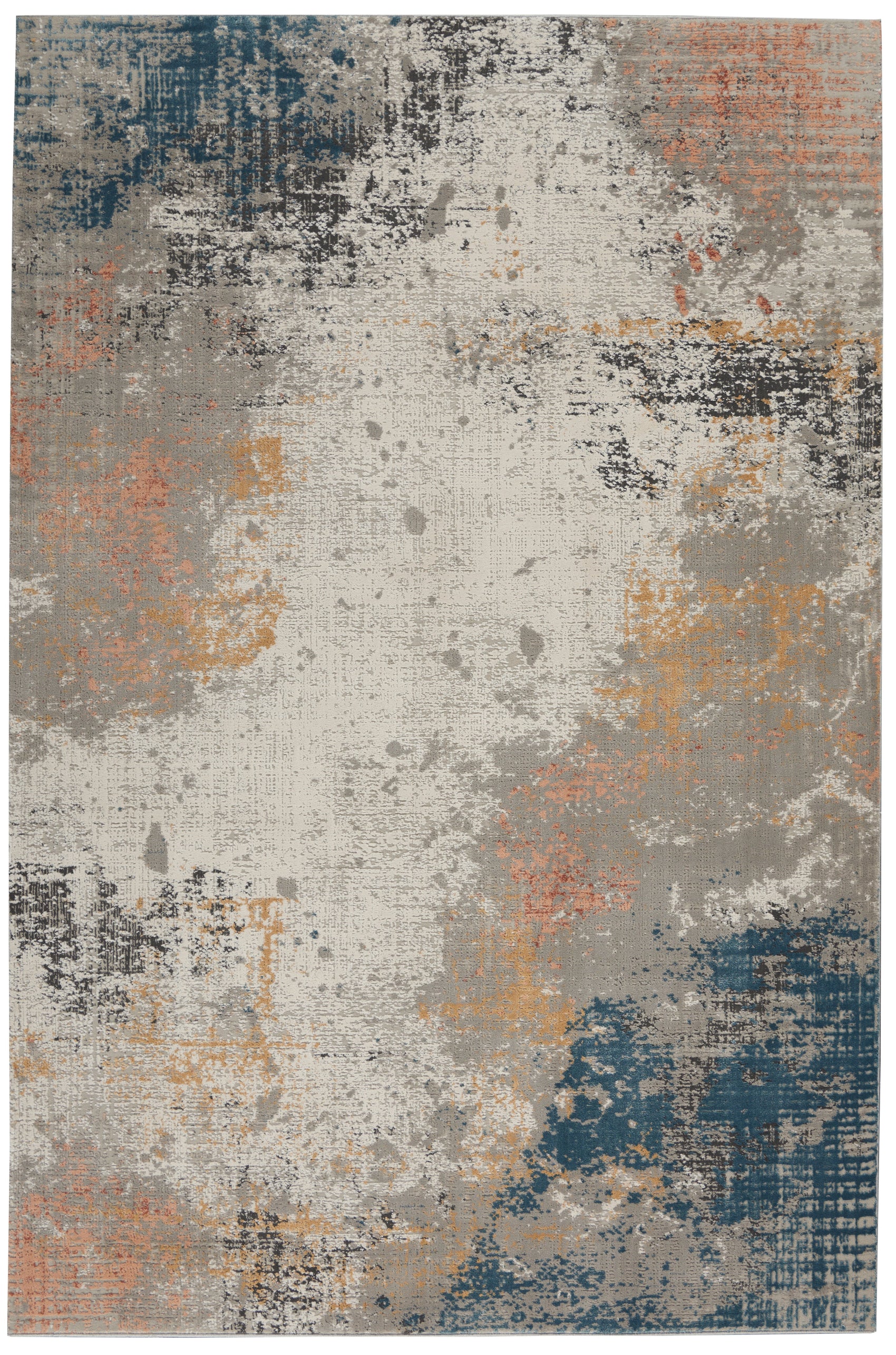 Nourison Rustic Textures RUS13 Grey/Blue Large Rug
