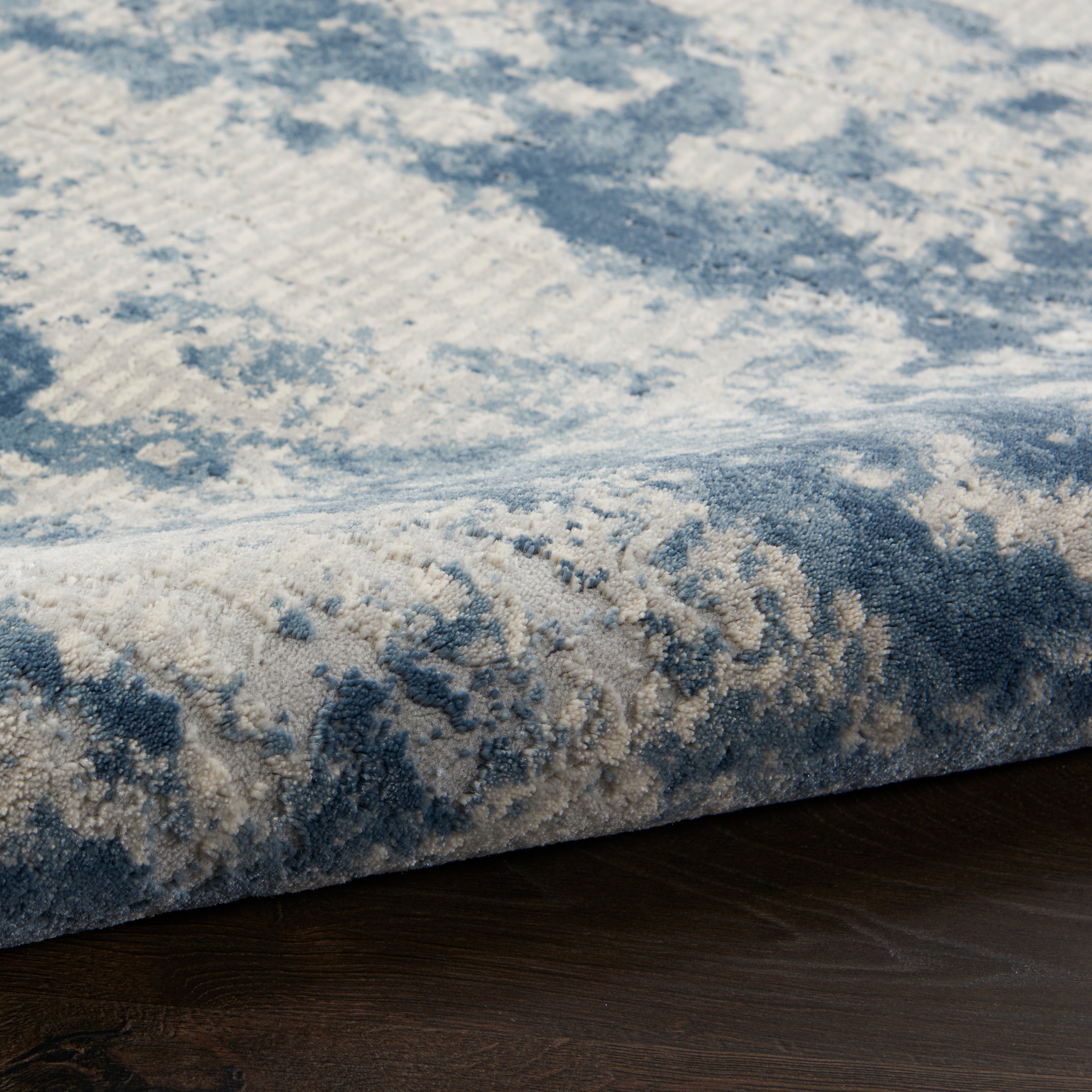 Nourison Rustic Textures RUS16 Grey/Blue Large Rectangle Rug