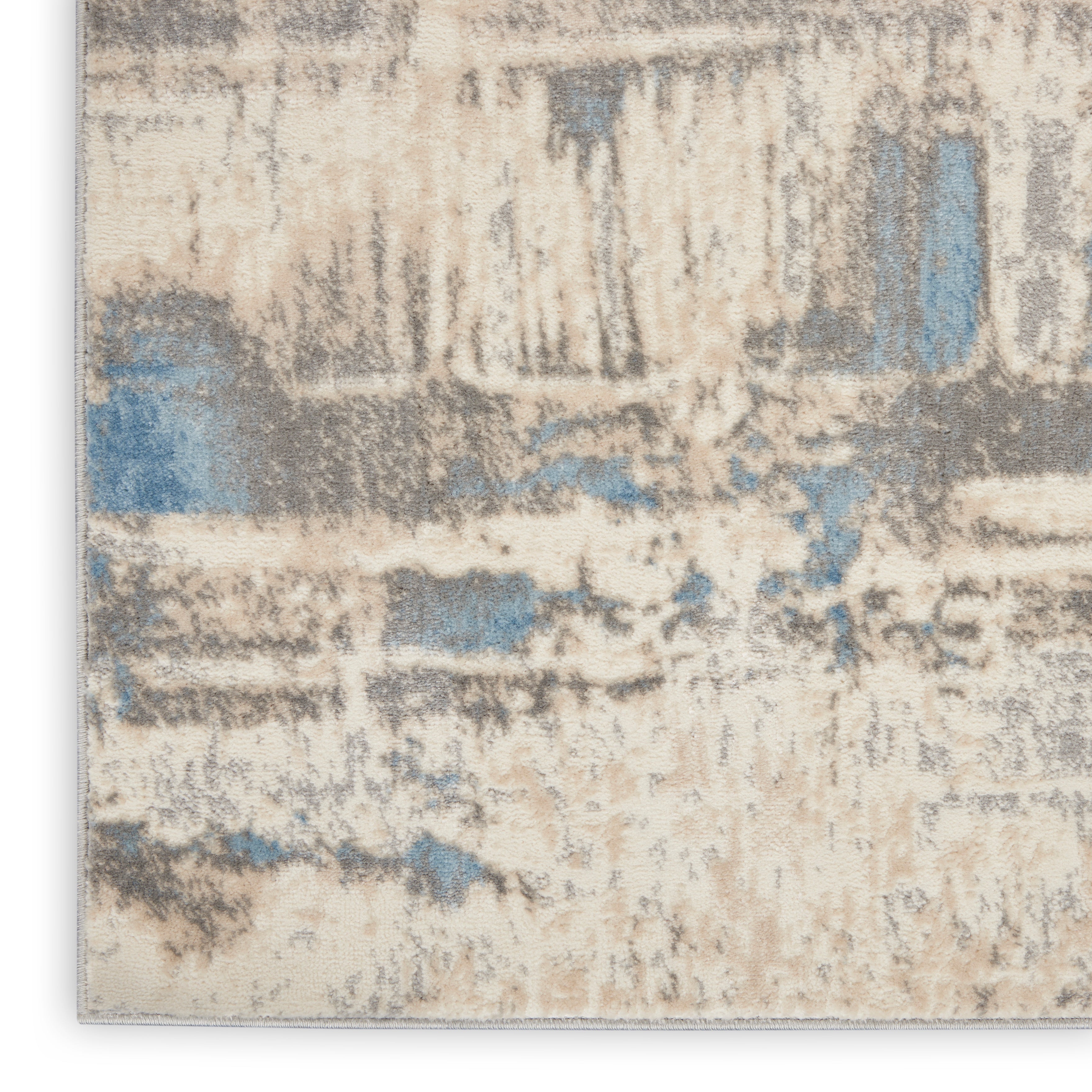 Nourison Solace SLA07 Ivory/Grey/Blue Large Rectangle Rug