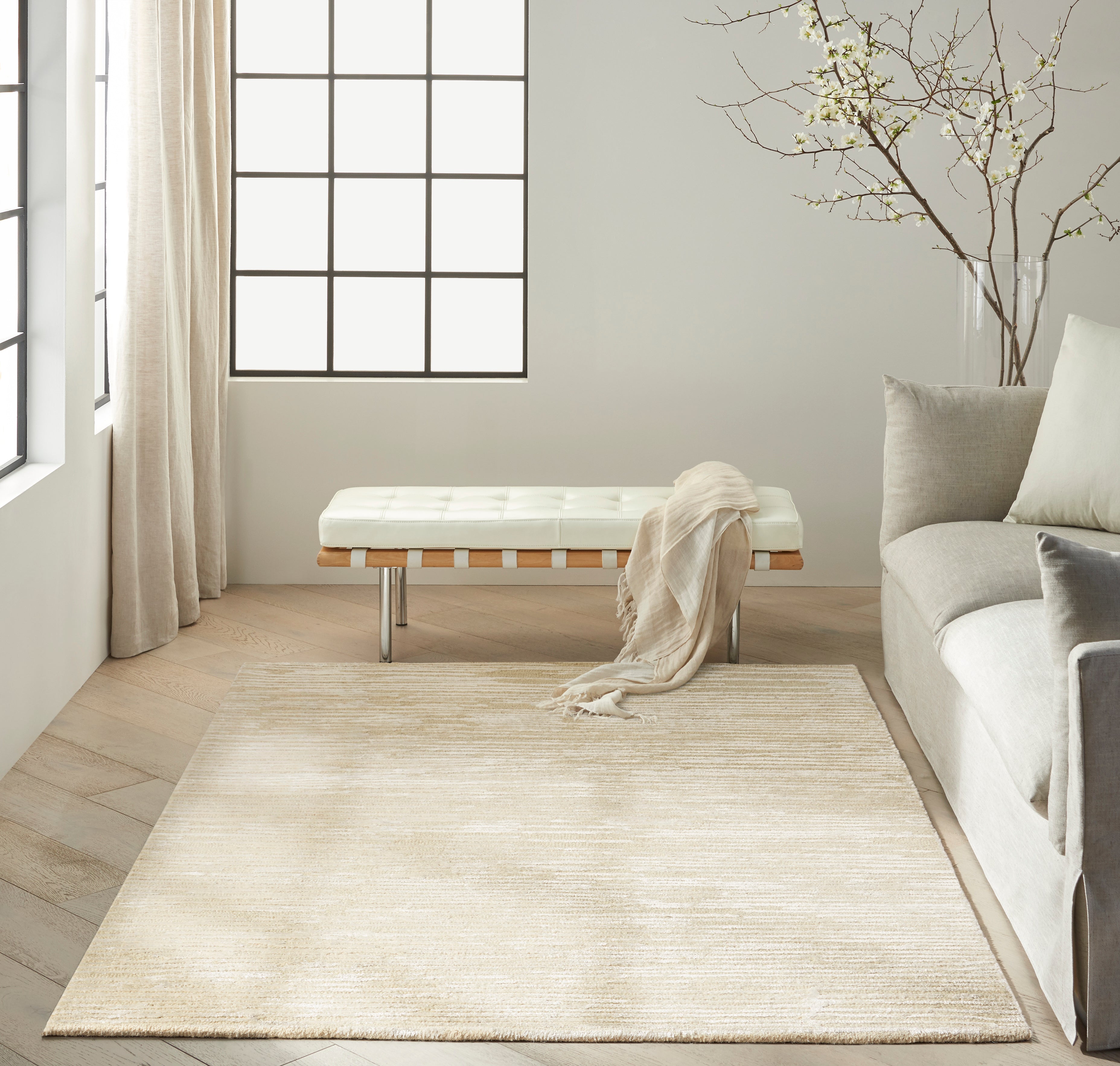 Calvin Klein CK010 Linear LNR01 Ivory Large Rectangle Rug