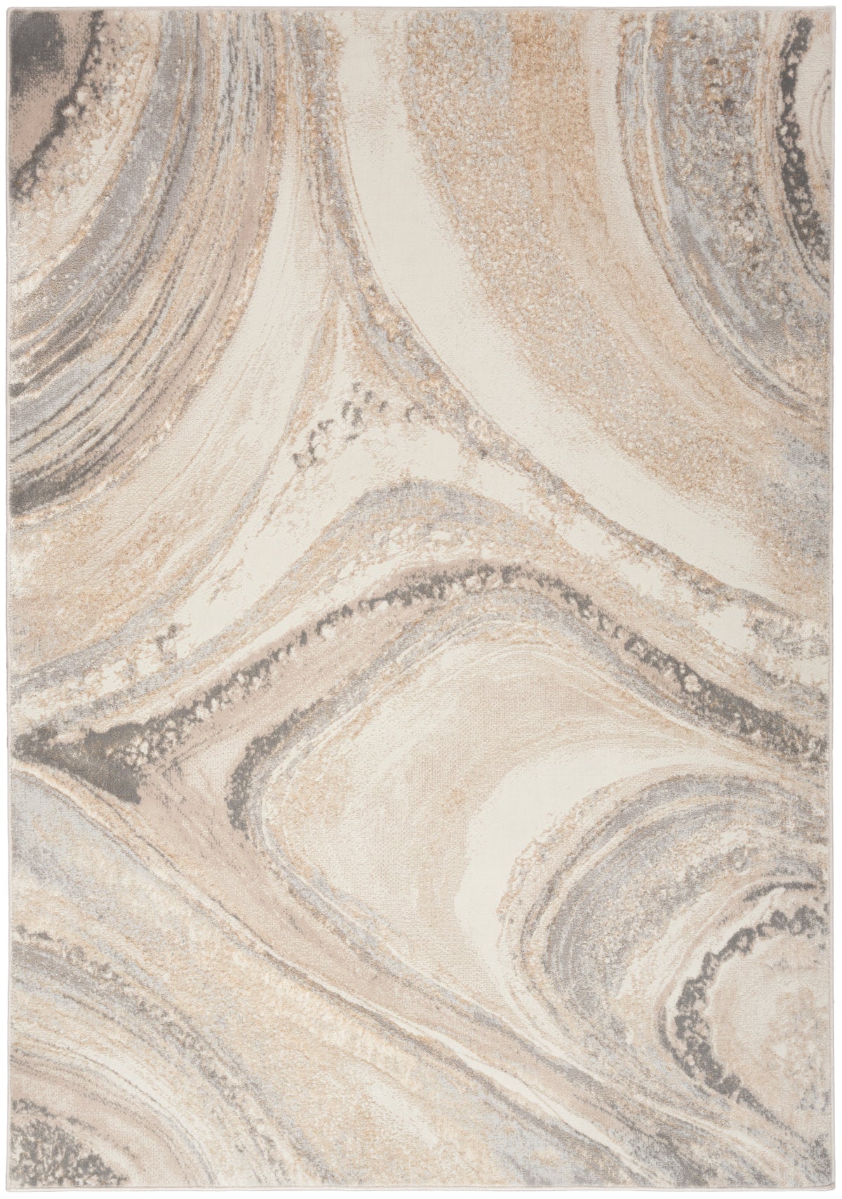 Nourison Brushstrokes BSK03 Cream/Grey Large Rectangle Rug
