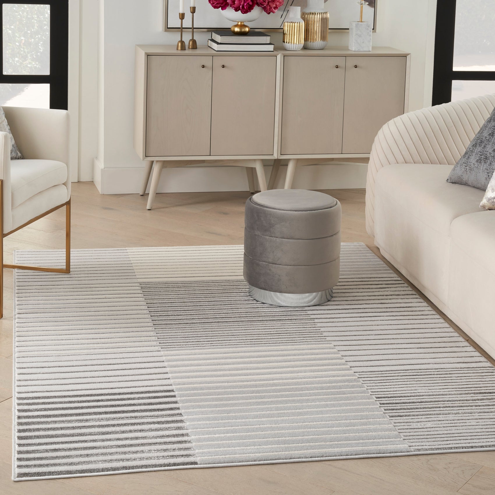 Nourison Brushstrokes BSK04 Silver/Grey Large Rectangle Rug
