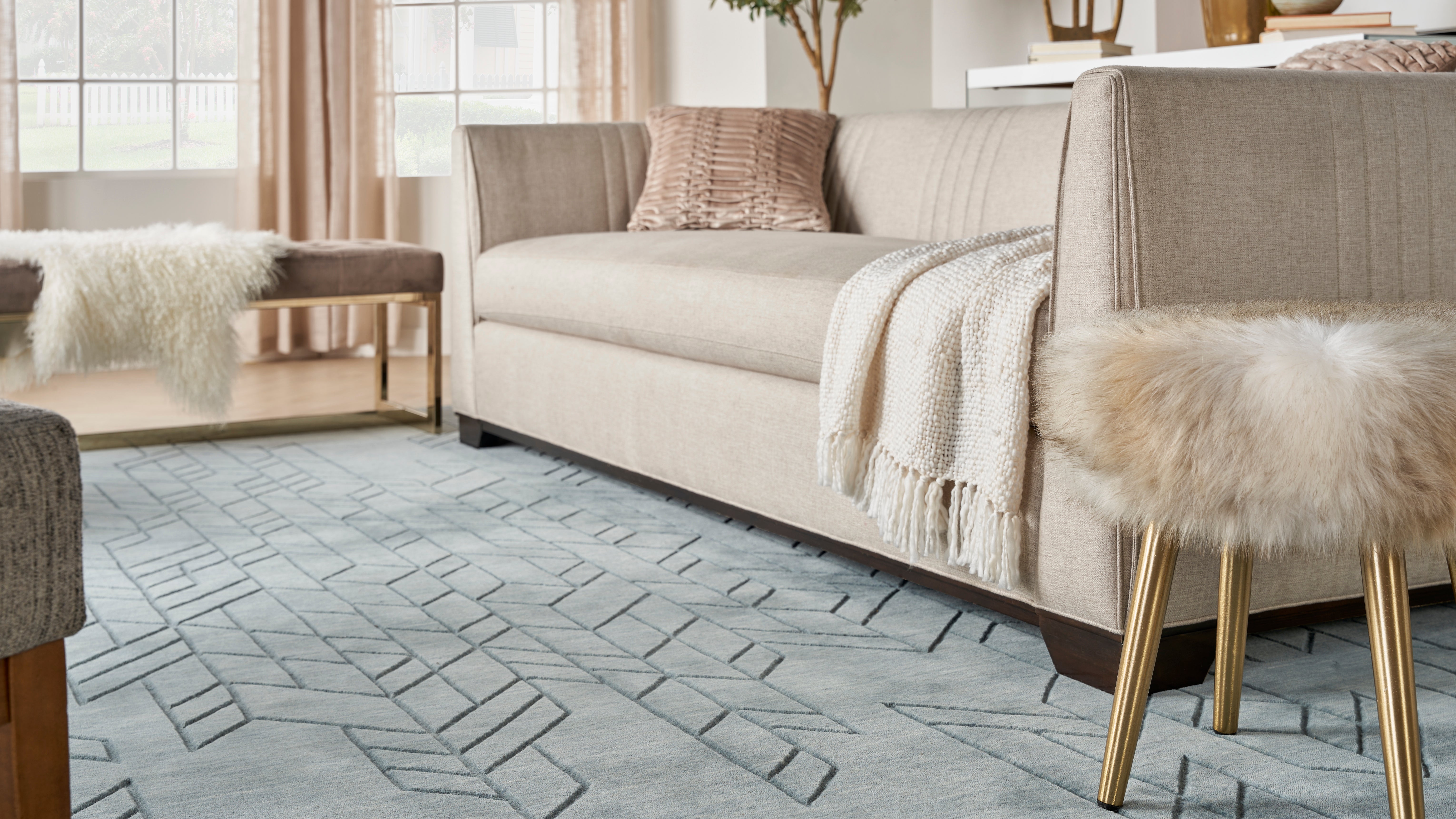 Nourison Alessia ALE01 Blue Large Rectangle Rug