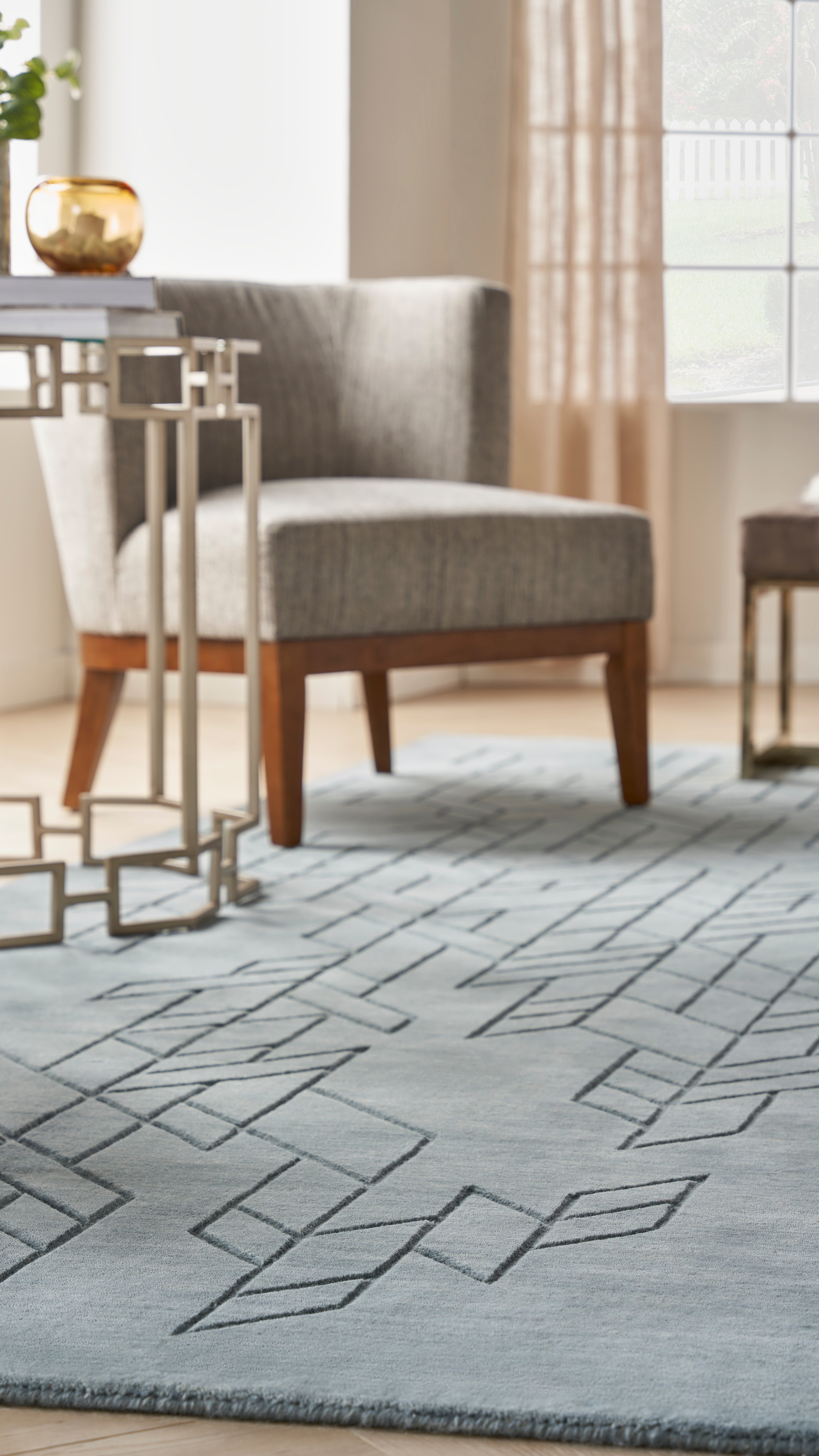 Nourison Alessia ALE01 Blue Large Rectangle Rug