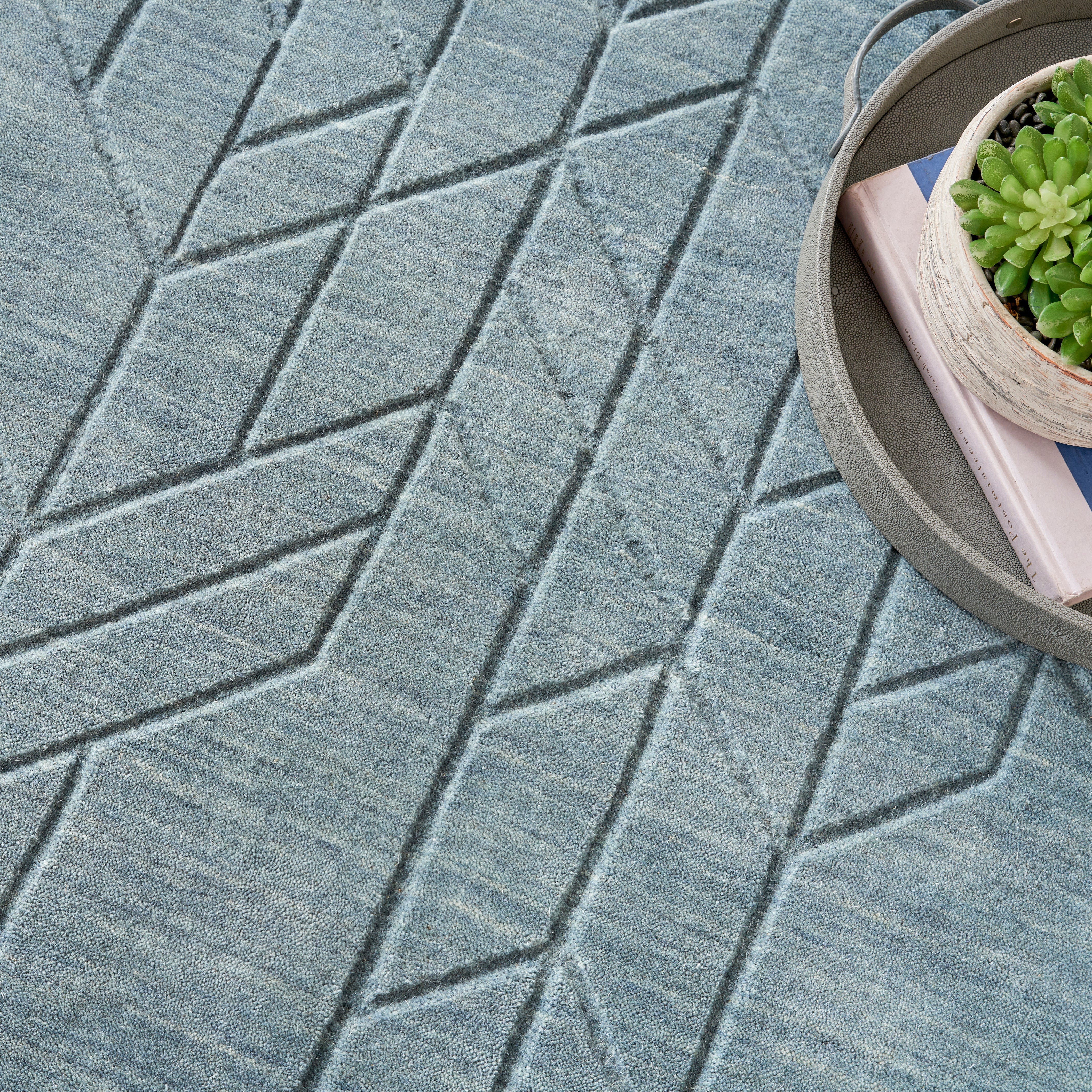 Nourison Alessia ALE01 Blue Large Rectangle Rug