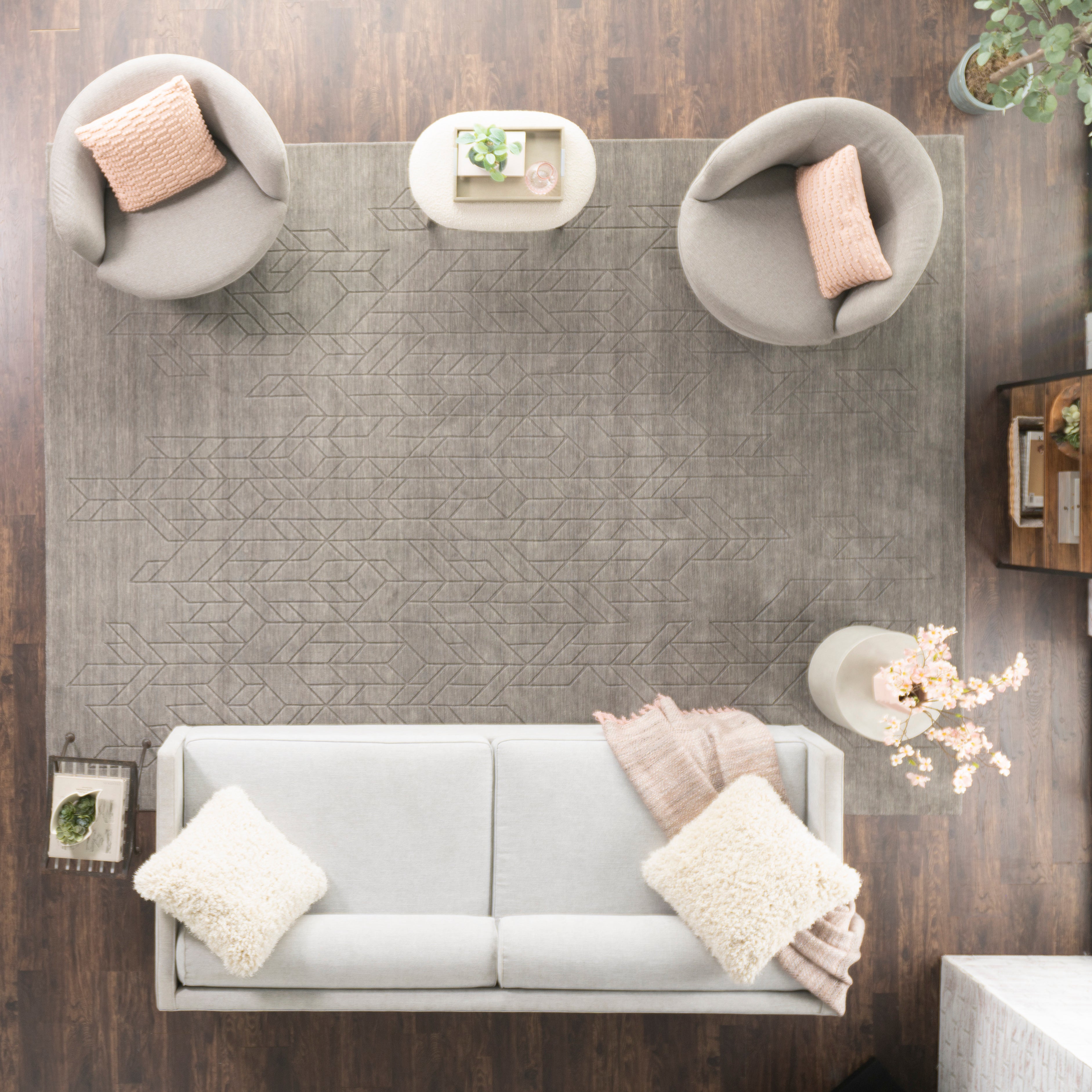 Nourison Alessia ALE01 Grey Large Rectangle Rug