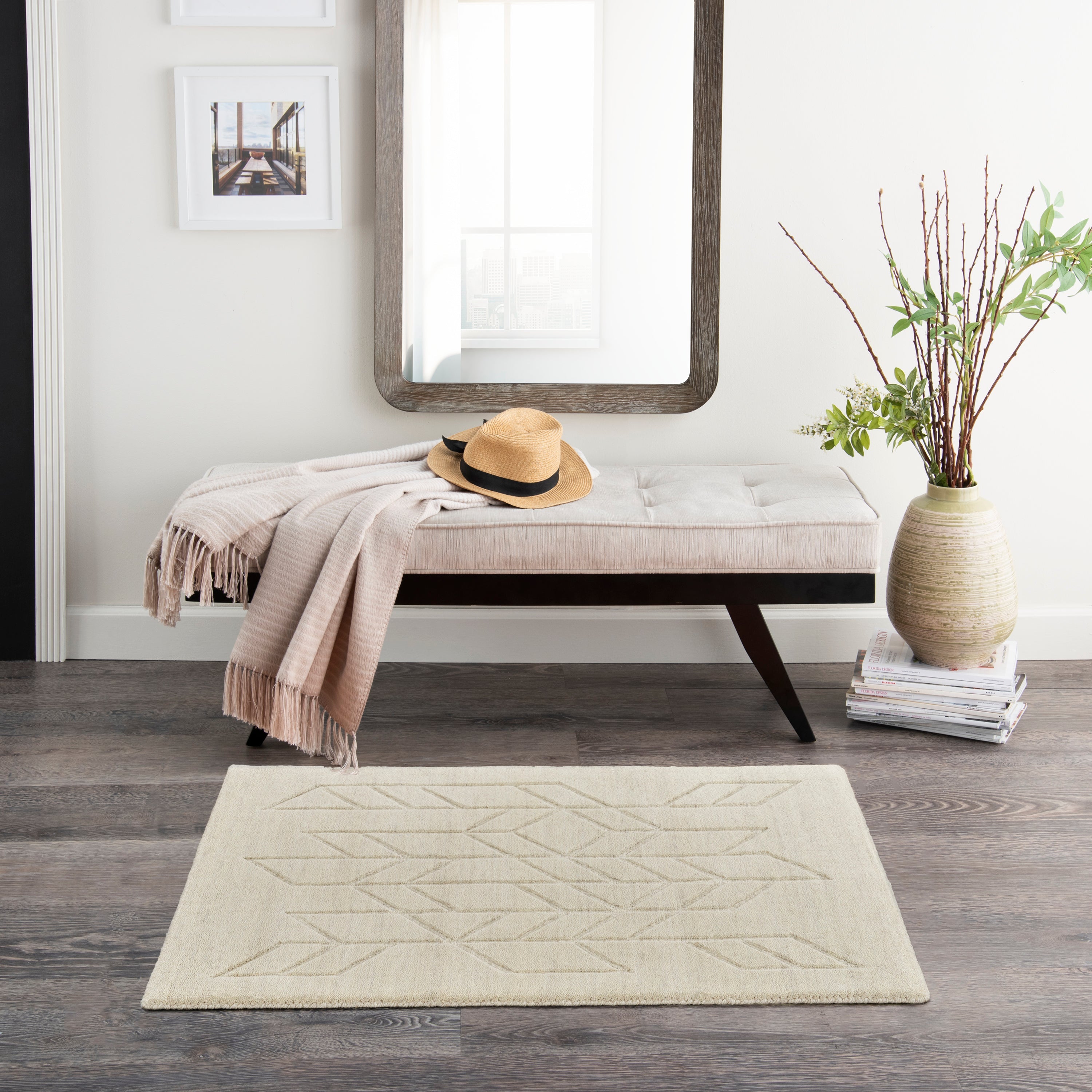 Nourison Alessia ALE01 Ivory Large Rectangle Rug