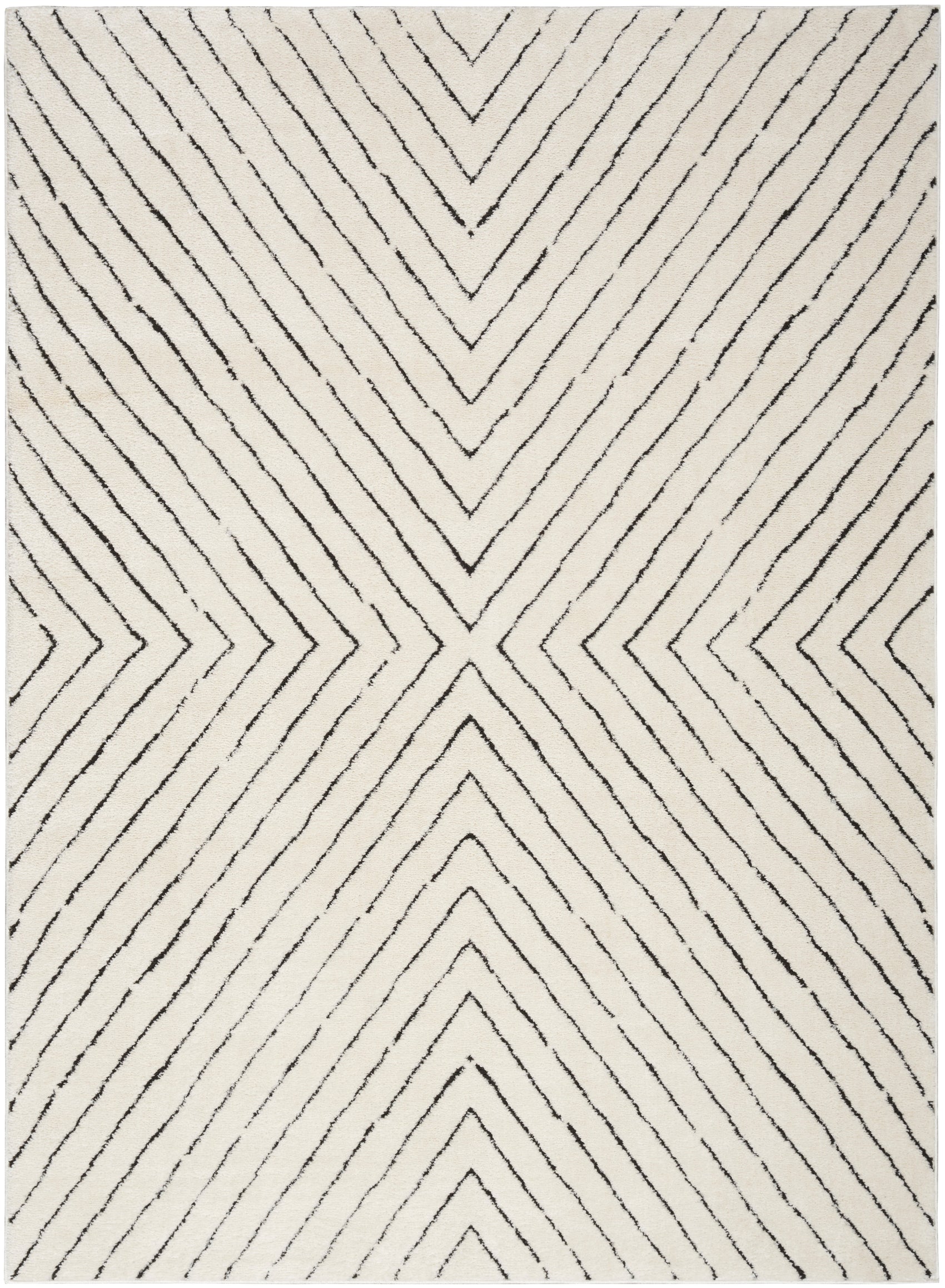 Nourison Modern Comfort MNC01 Ivory/Black Large Rectangle Rug