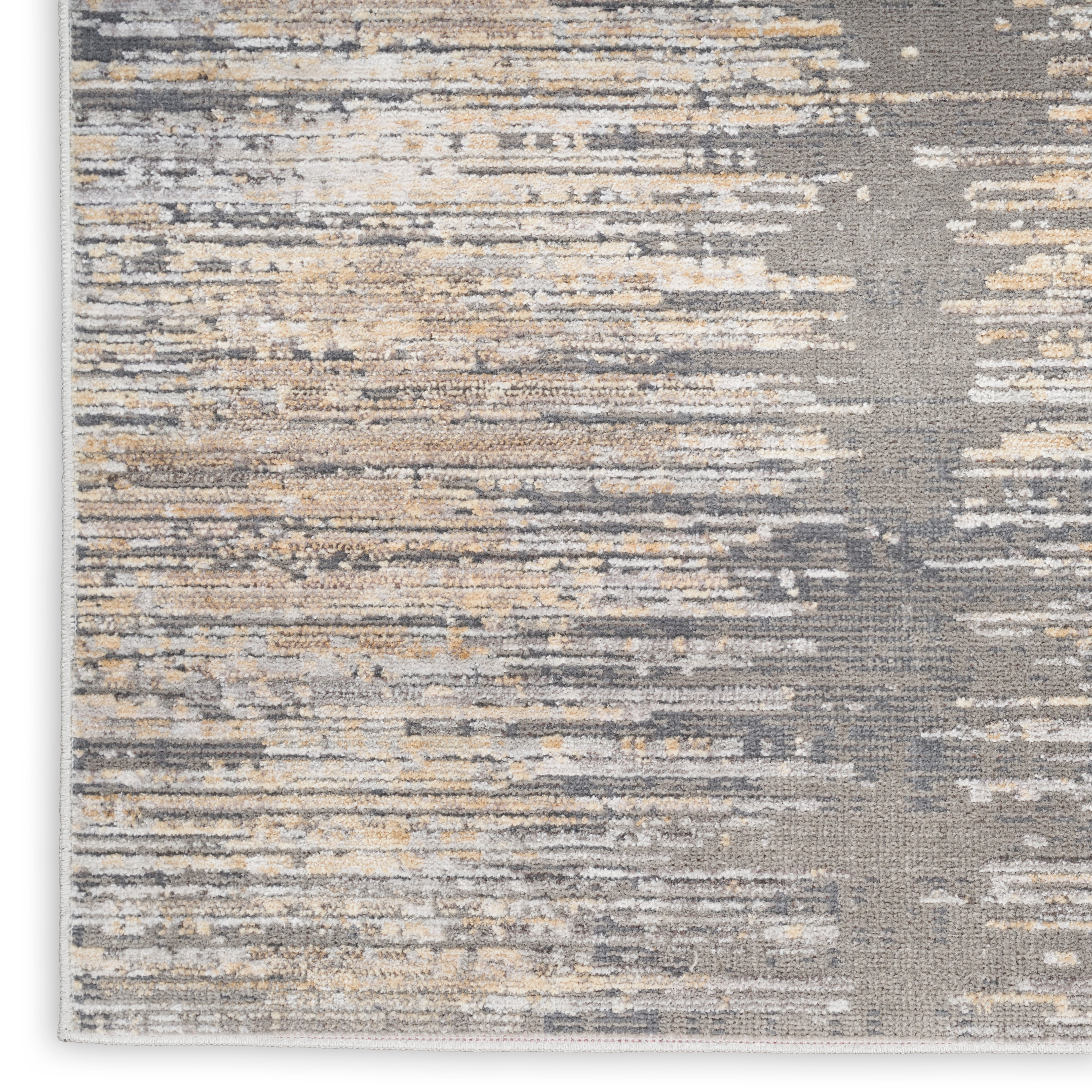Nourison Abstract Hues ABH03 Grey/Gold Runner Rug | Extra Large