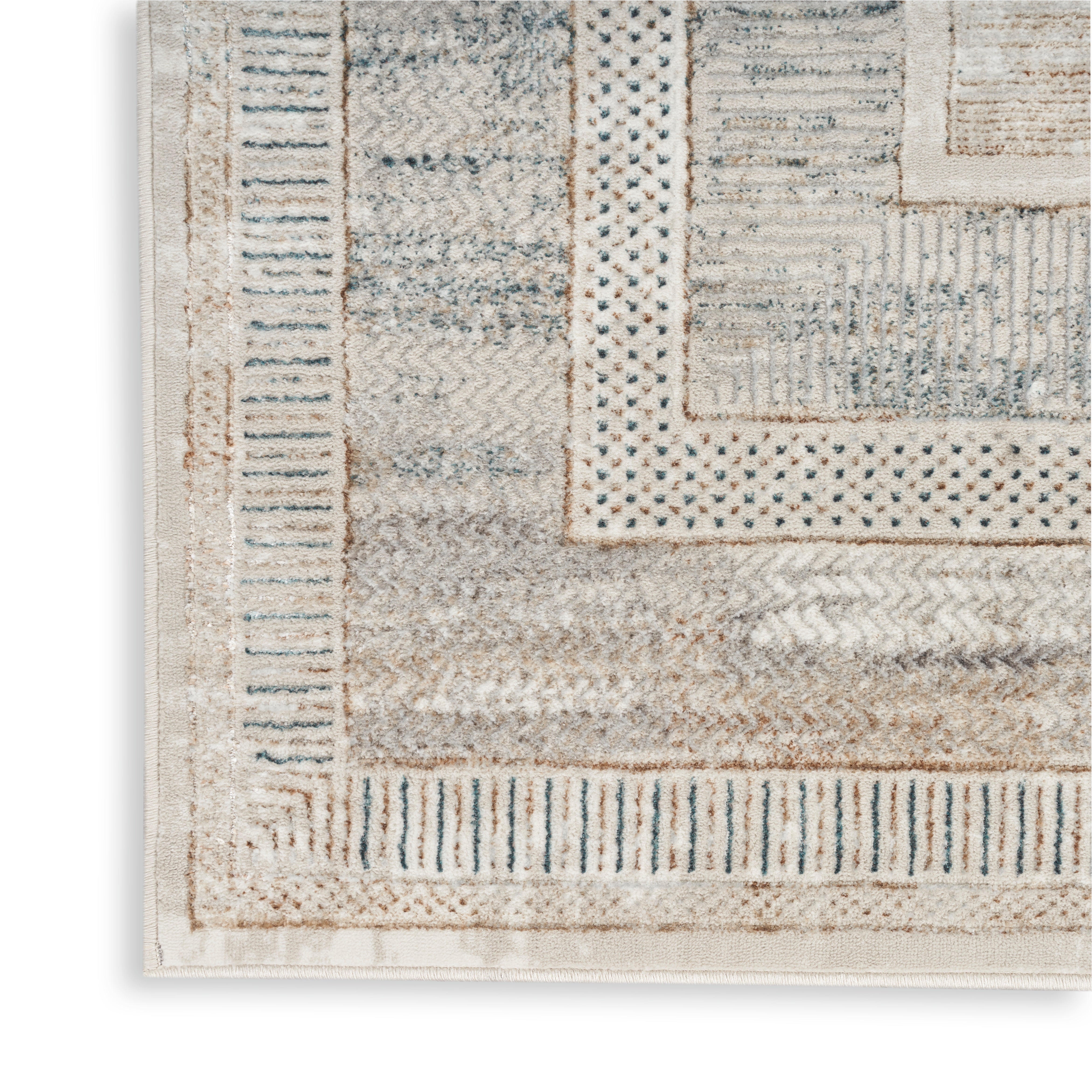 Nourison Glitz GLZ07 Ivory/Multi Colour Large Rectangle Rug