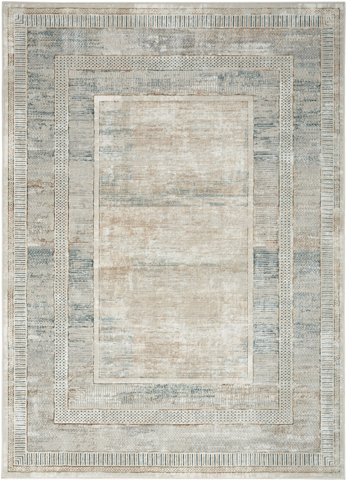 Nourison Glitz GLZ07 Ivory/Multi Colour Large Rectangle Rug