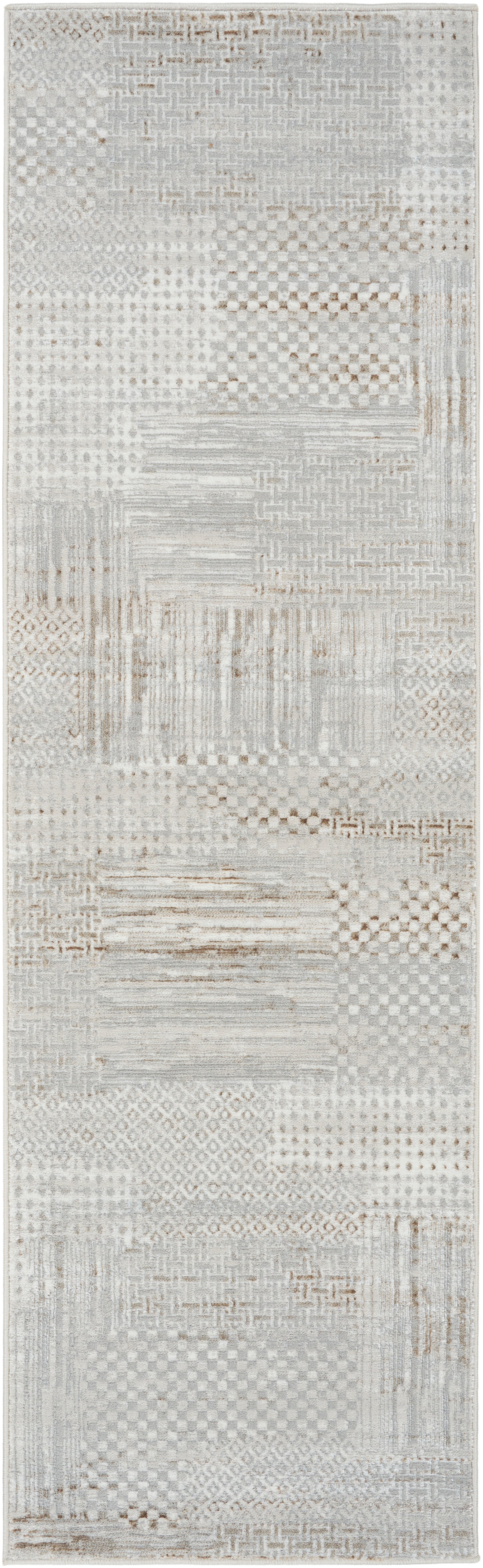 Nourison Glitz GLZ09 Silver/Grey Runner Rug
