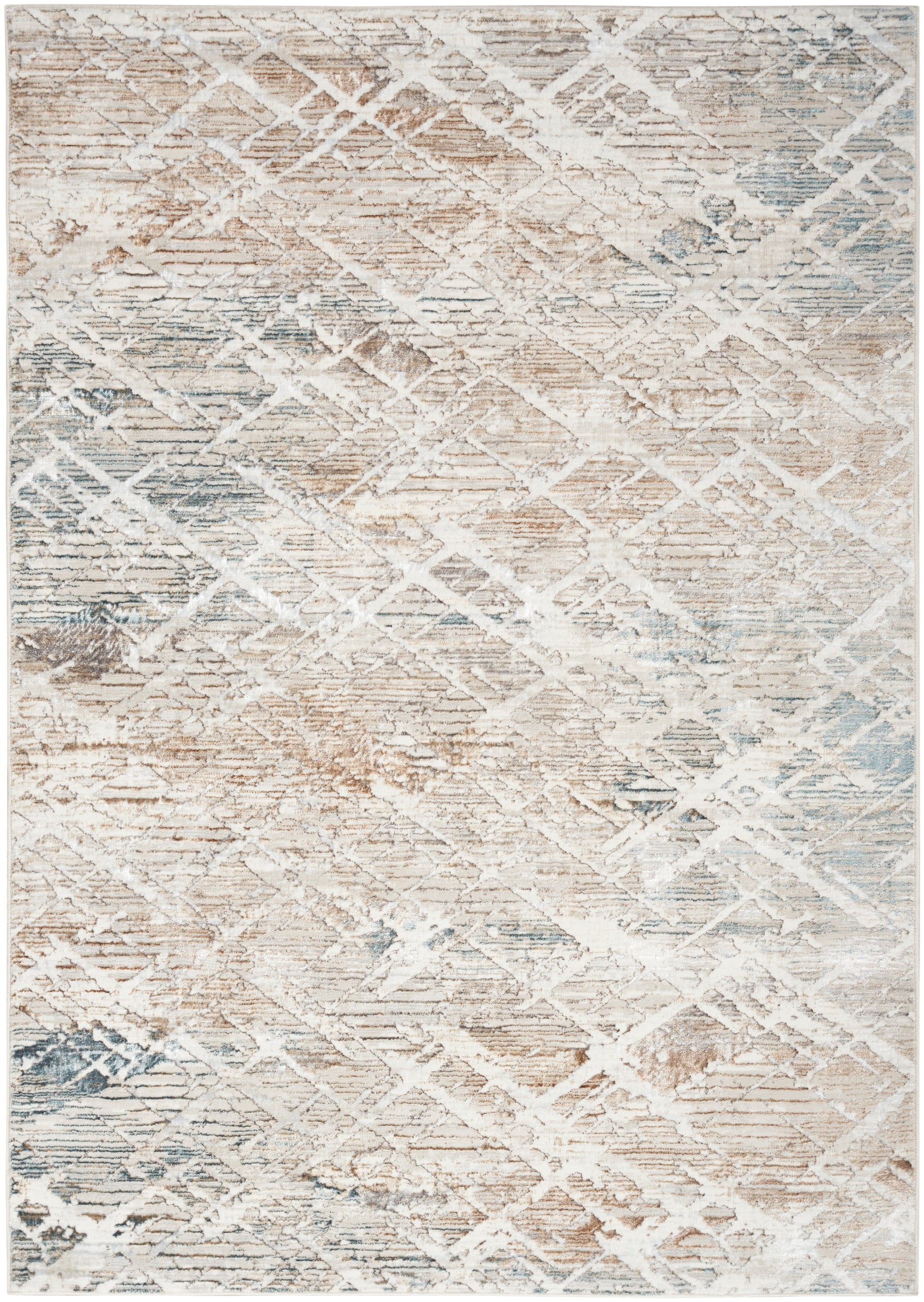 Nourison Glitz GLZ11 Grey/Multi Colour Large Rectangle Rug