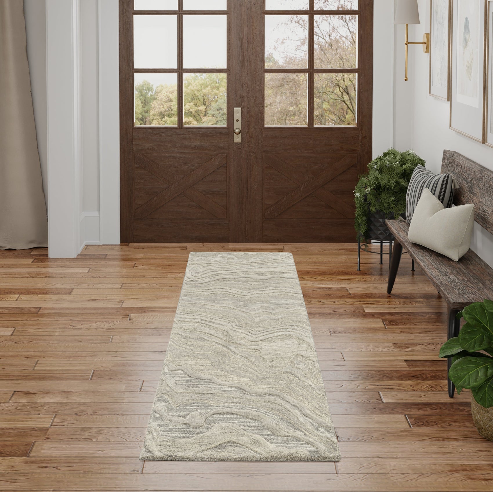 Nourison Graceful GRU01 Grey Runner Rug