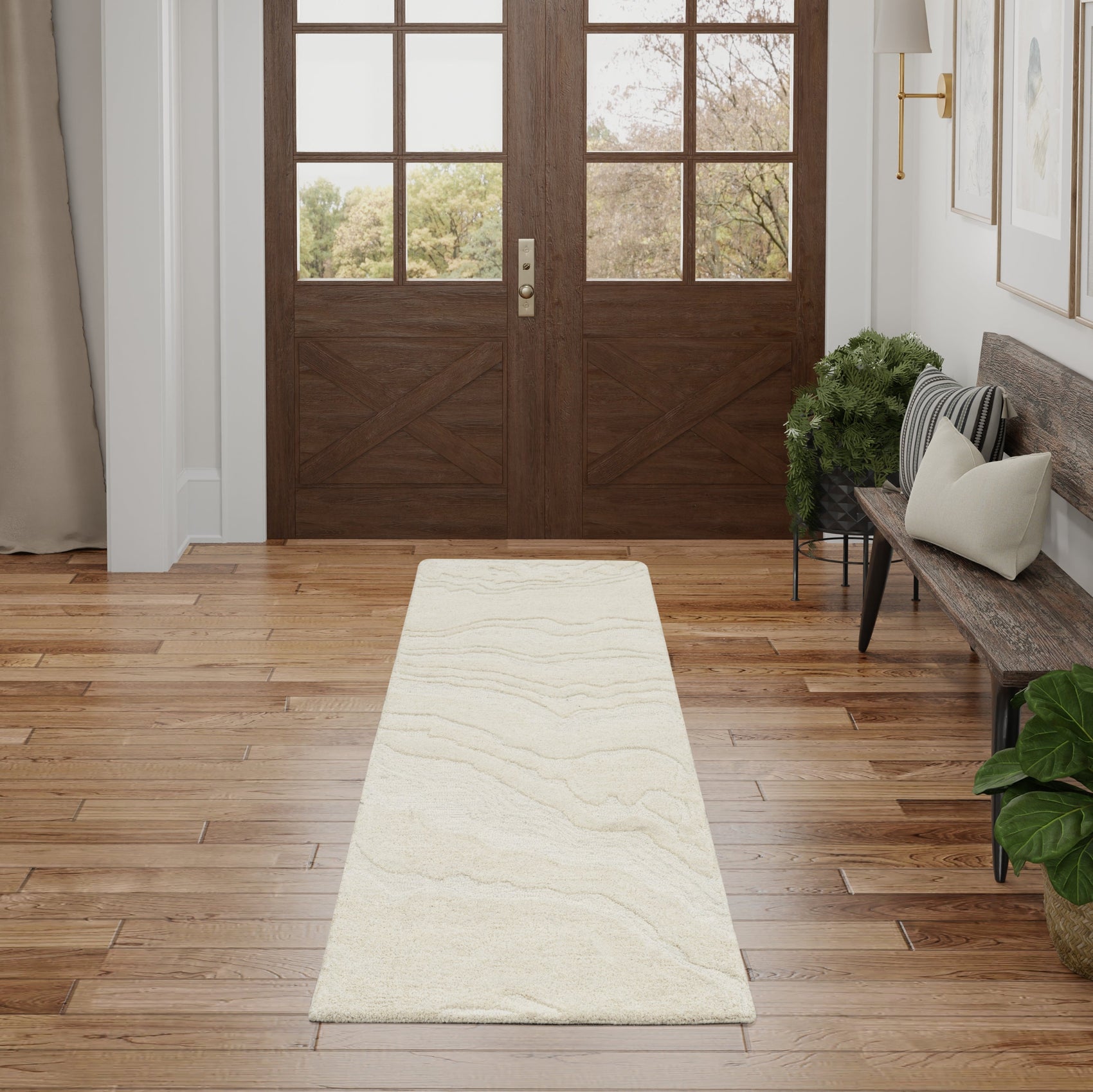 Nourison Graceful GRU01 Ivory Runner Rug