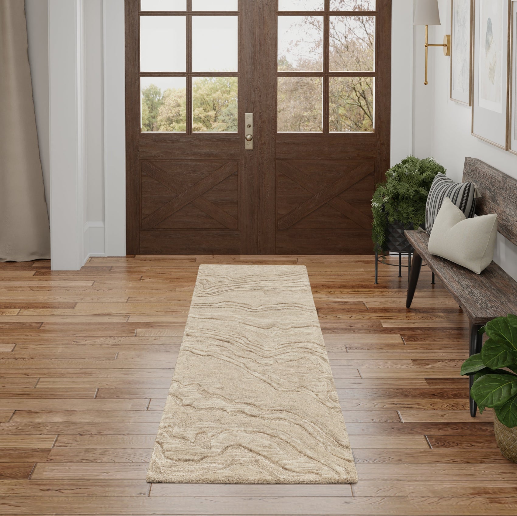 Nourison Graceful GRU01 Taupe Runner Rug