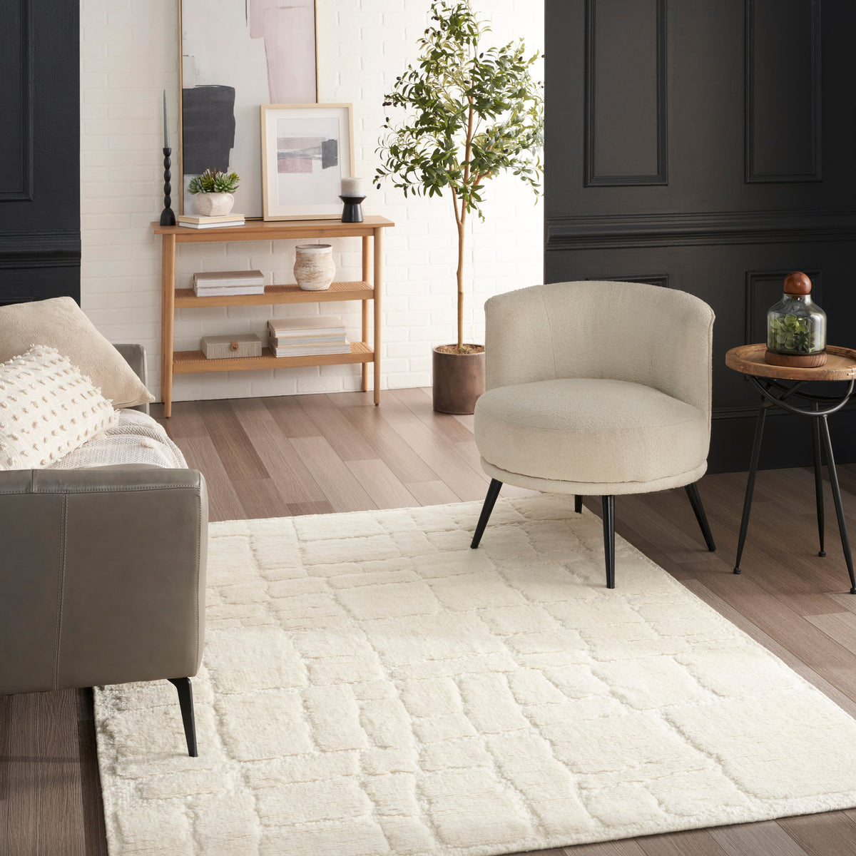 Nourison Blanco BLO02 Ivory Large Rectangle Rug
