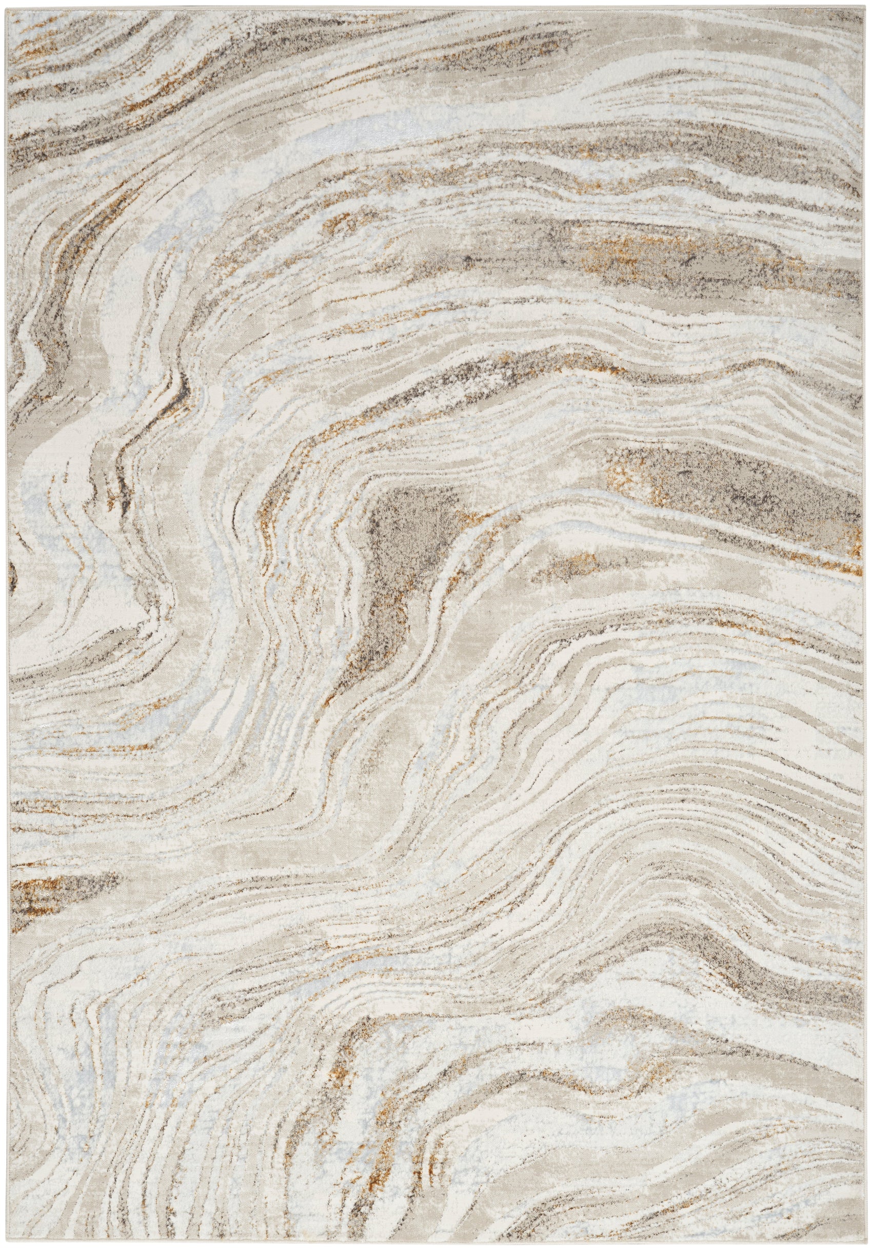 Nourison Glitz GLZ22 Grey/Gold Large Rectangle Rug