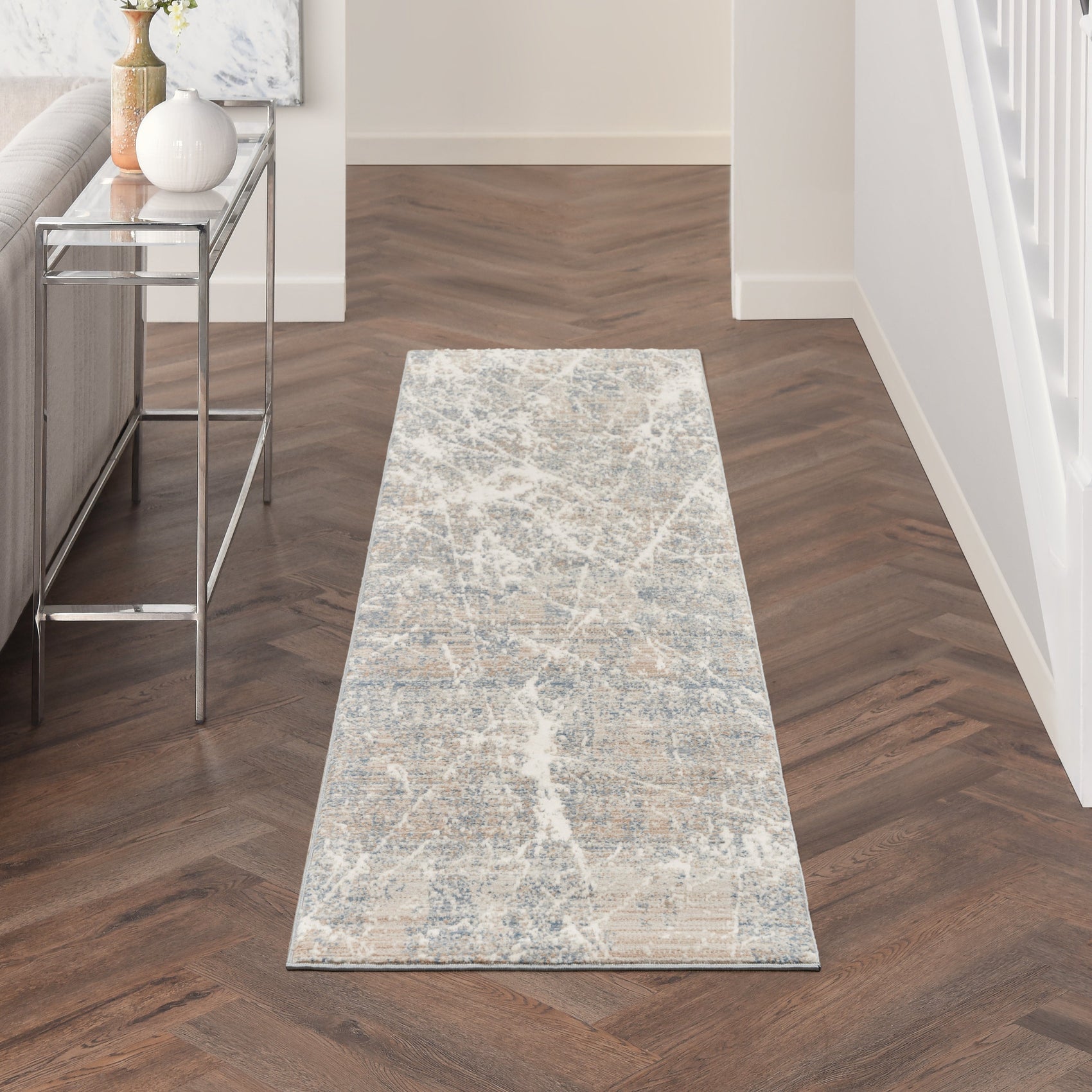 Nourison Exhale EXL02 Beige/Black Runner Rug