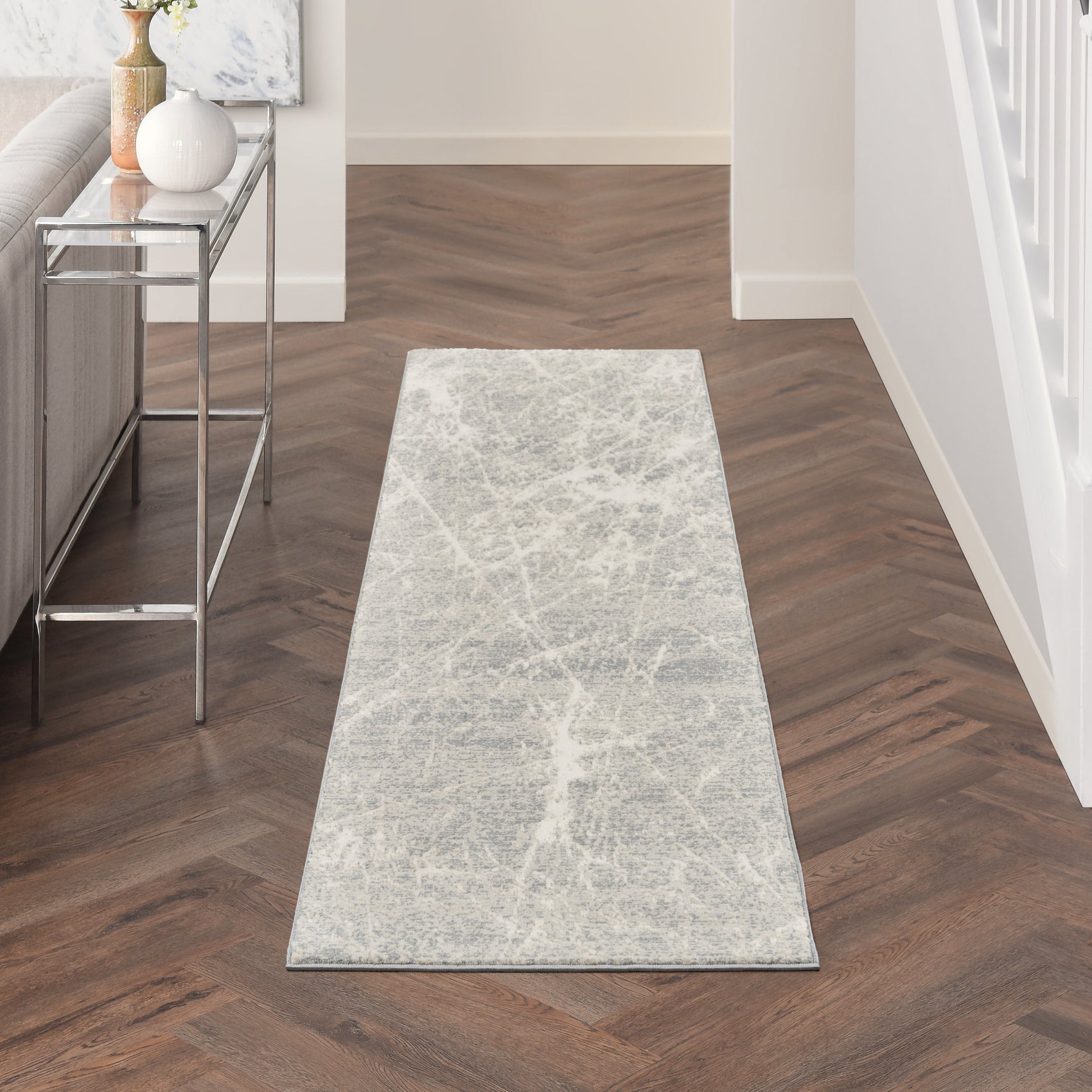 Nourison Exhale EXL02 Ivory/Grey Runner Rug