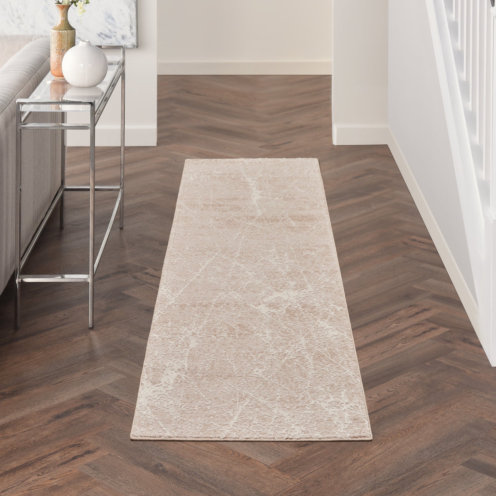 Nourison Exhale EXL02 Mocha Brown/Ivory Runner Rug