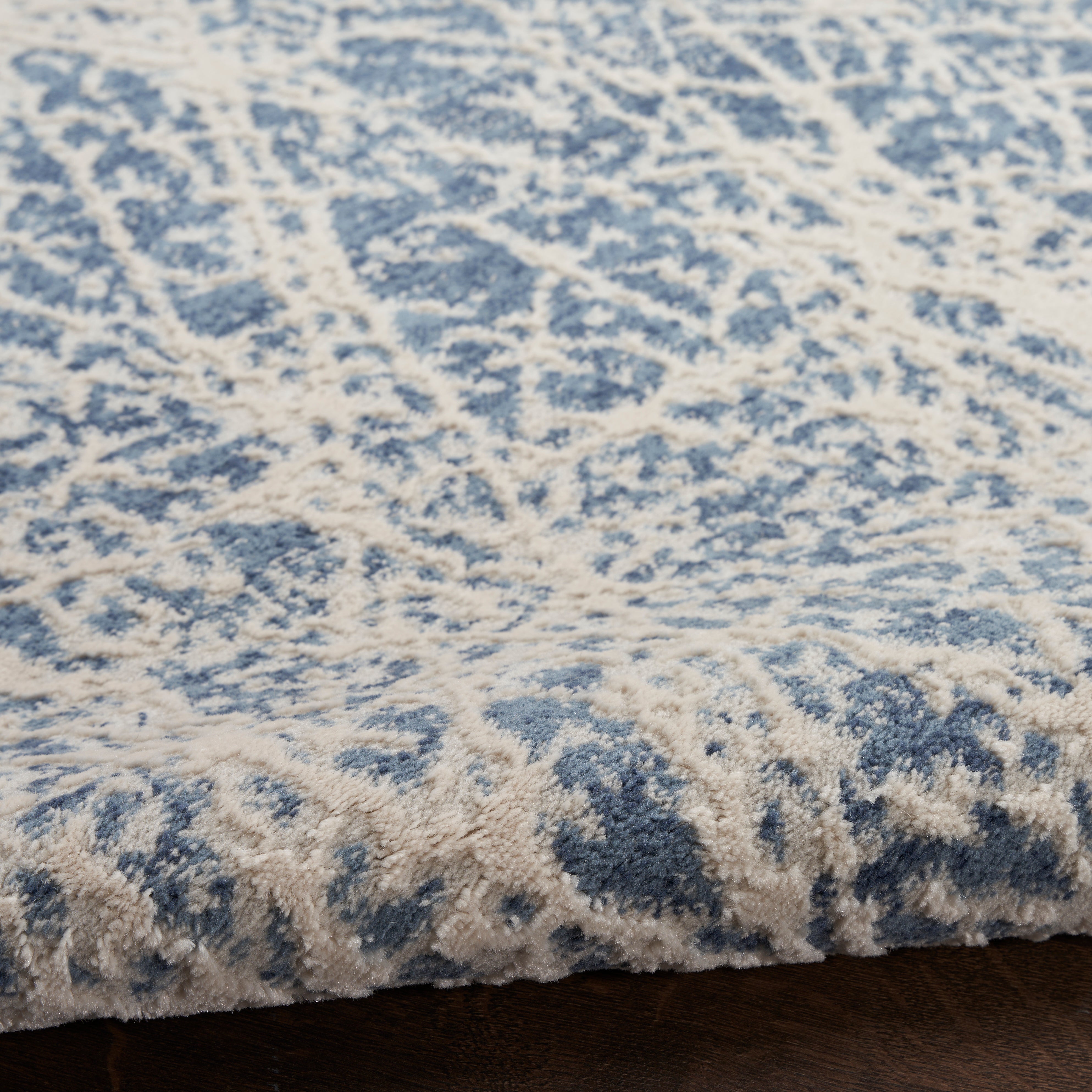 Nourison Exhale EXL02 Ivory/Navy Blue Large Rectangle Rug