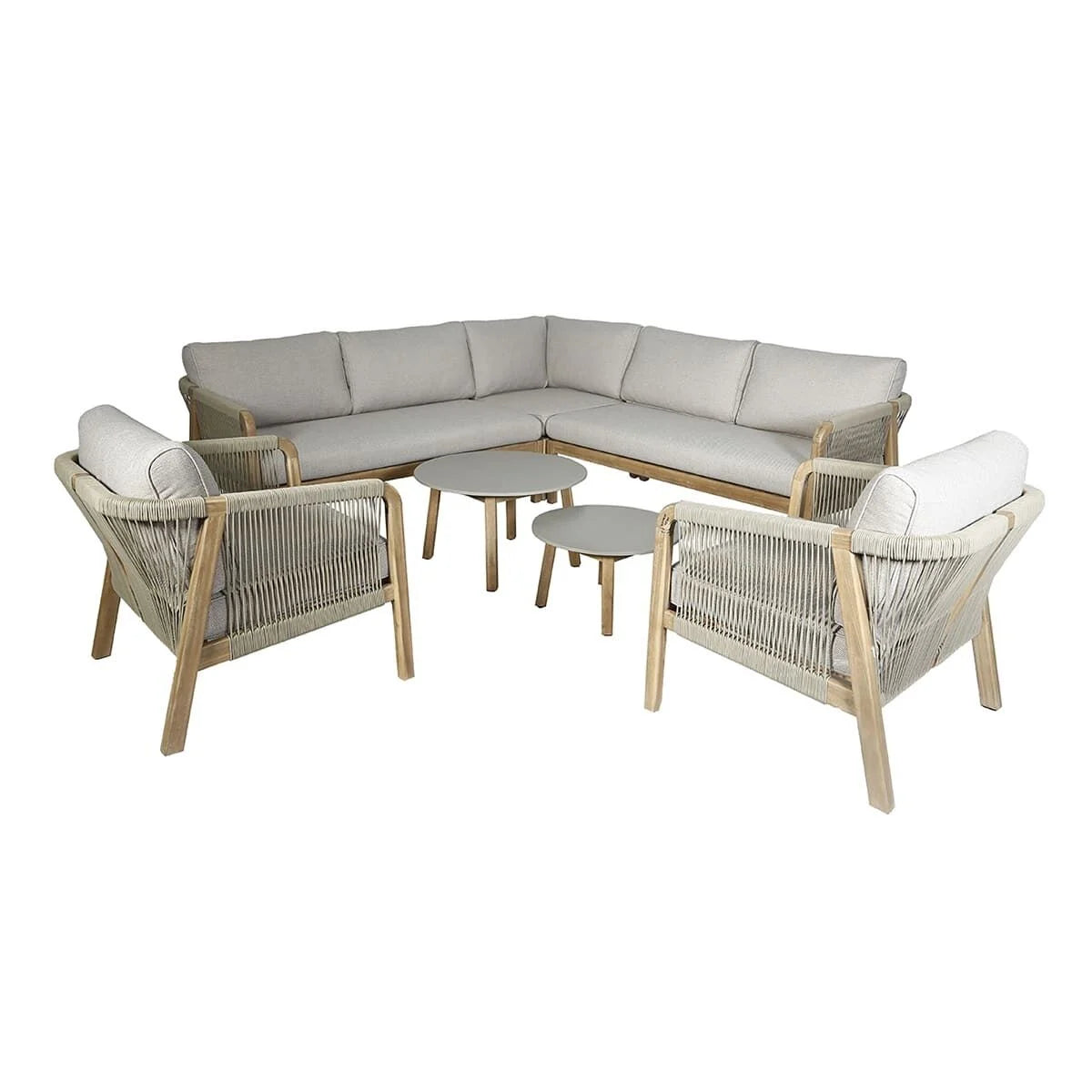 New Martinique Corner Sofa Set & Armchair Set of 2 - Light Brown