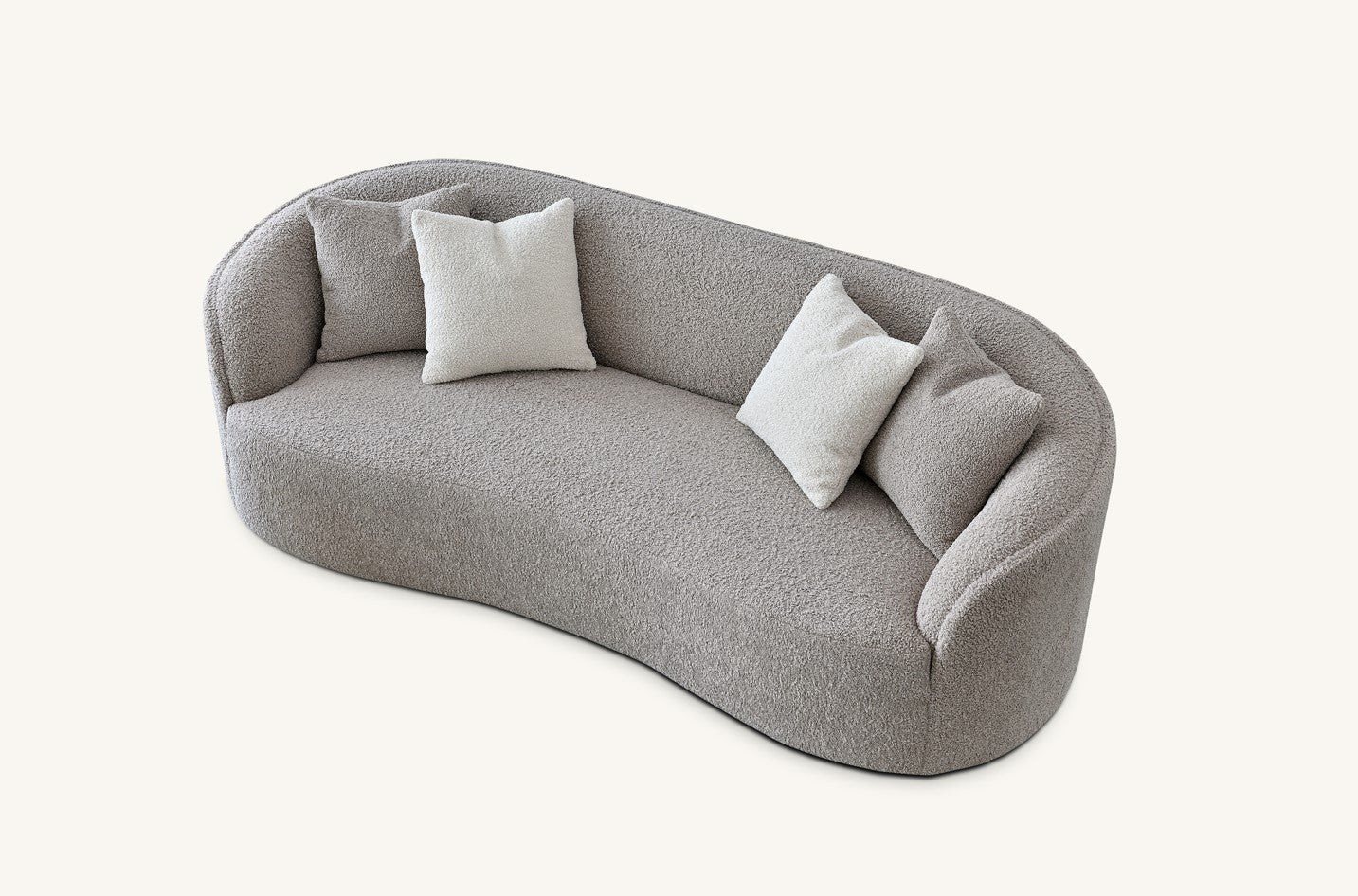 Aluxo Kira Teddy Latte Taupe Boucle Sofa | 3 Seater