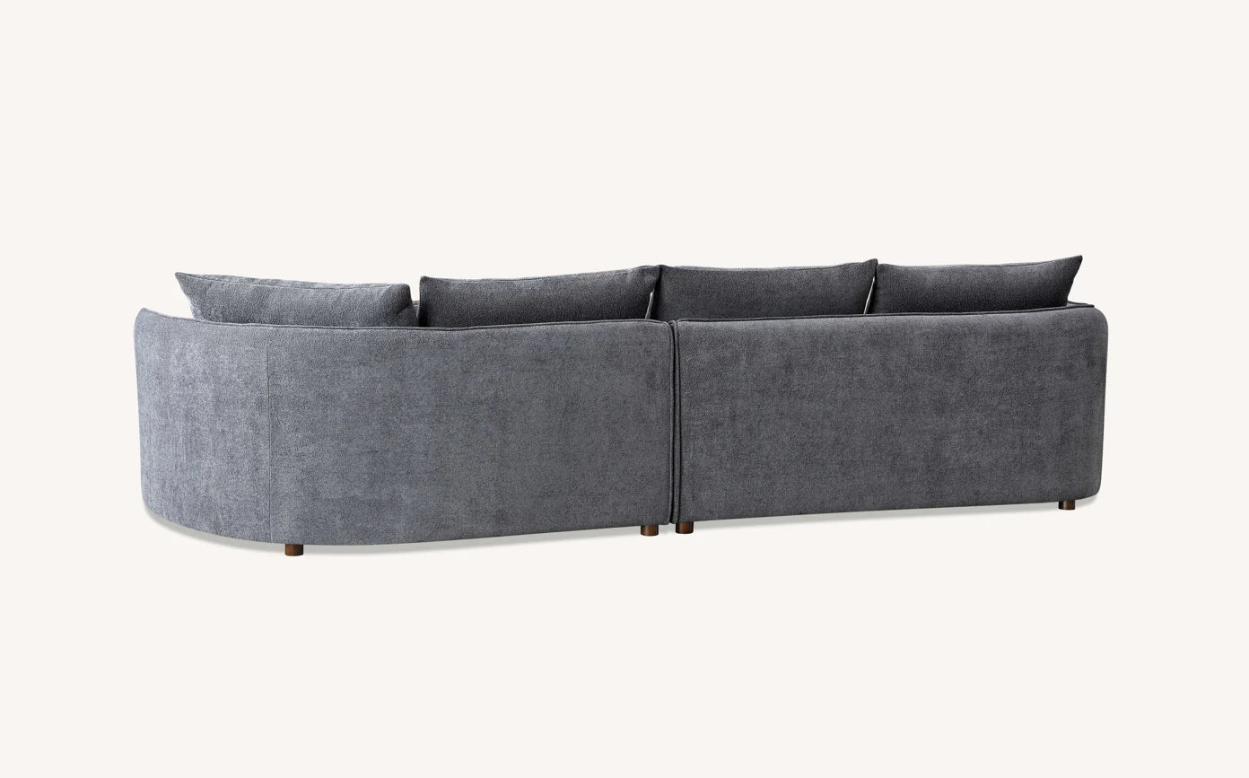 Aluxo Melby Charcoal Grey Boucle Corner Chaise Sofa | 4 Seater
