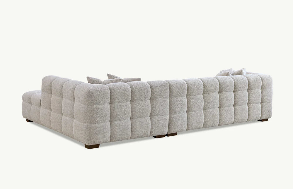 Aluxo Daito Oatmeal Beige Boucle Bubble Right Hand Corner Sofa | 5 Seater
