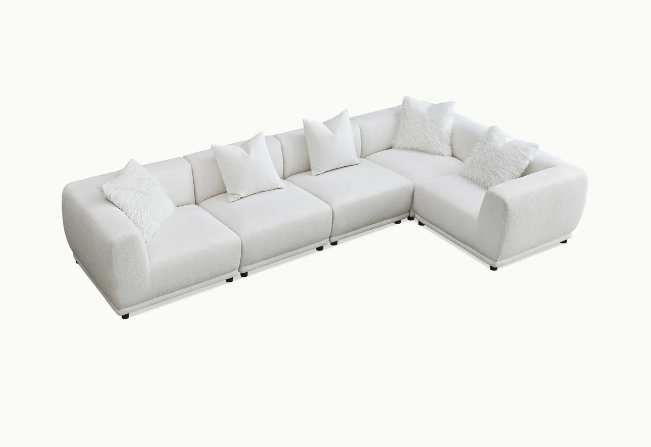 Aluxo Cindy Polar Boucle Modular Corner Sofa | 5 Seater