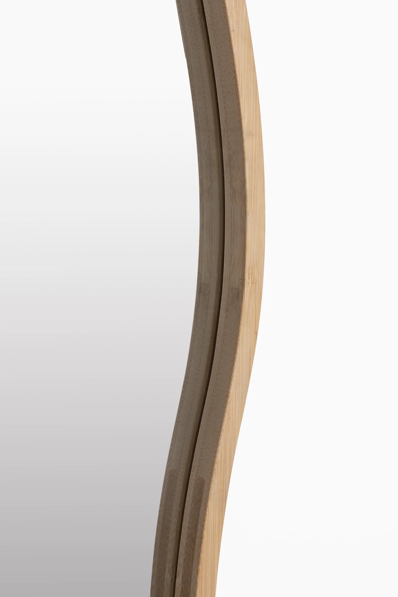 Zem Beige Bamboo Wood Wall Mirror 150x40cm