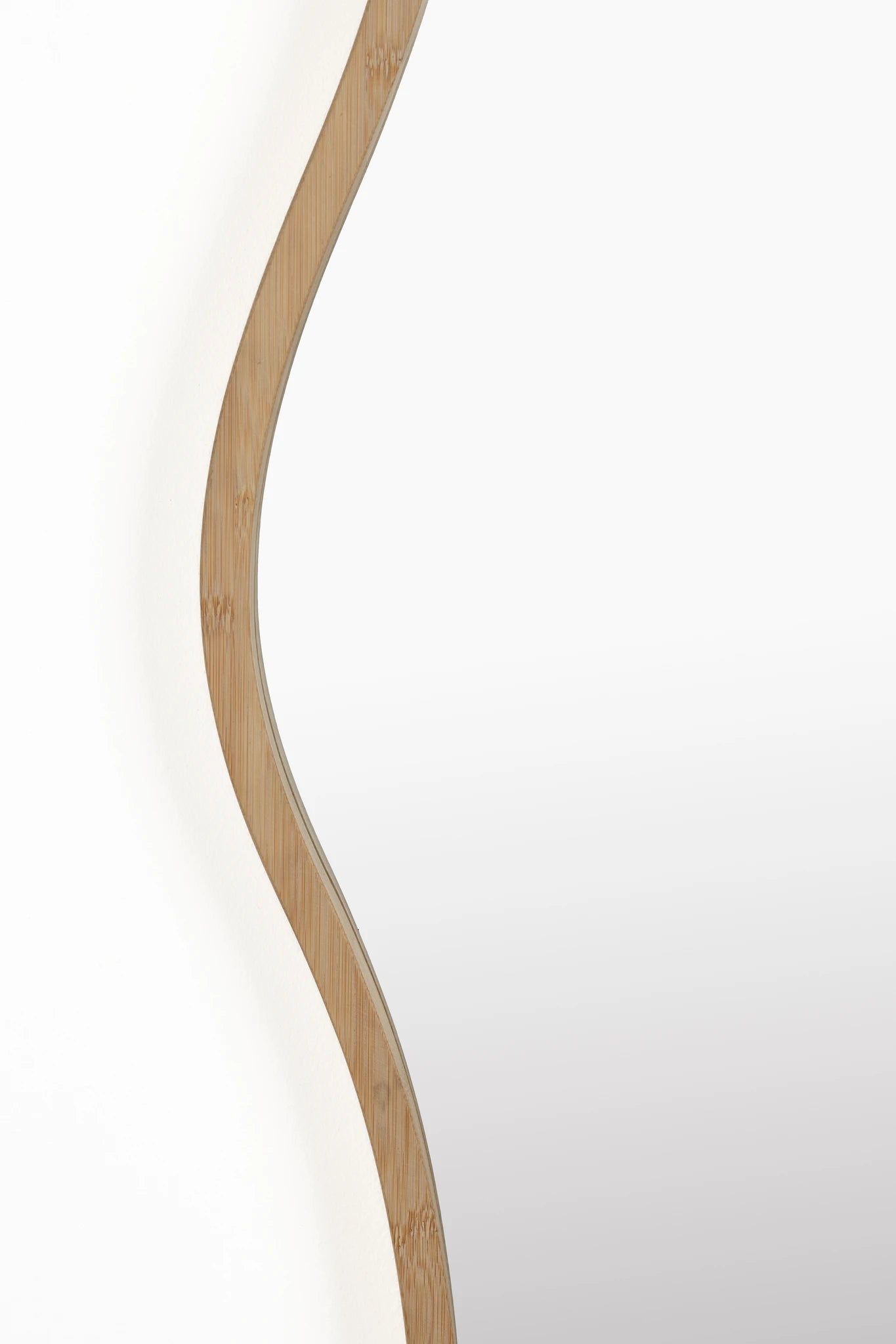 Zem Beige Bamboo Wood Wall Mirror 150x40cm