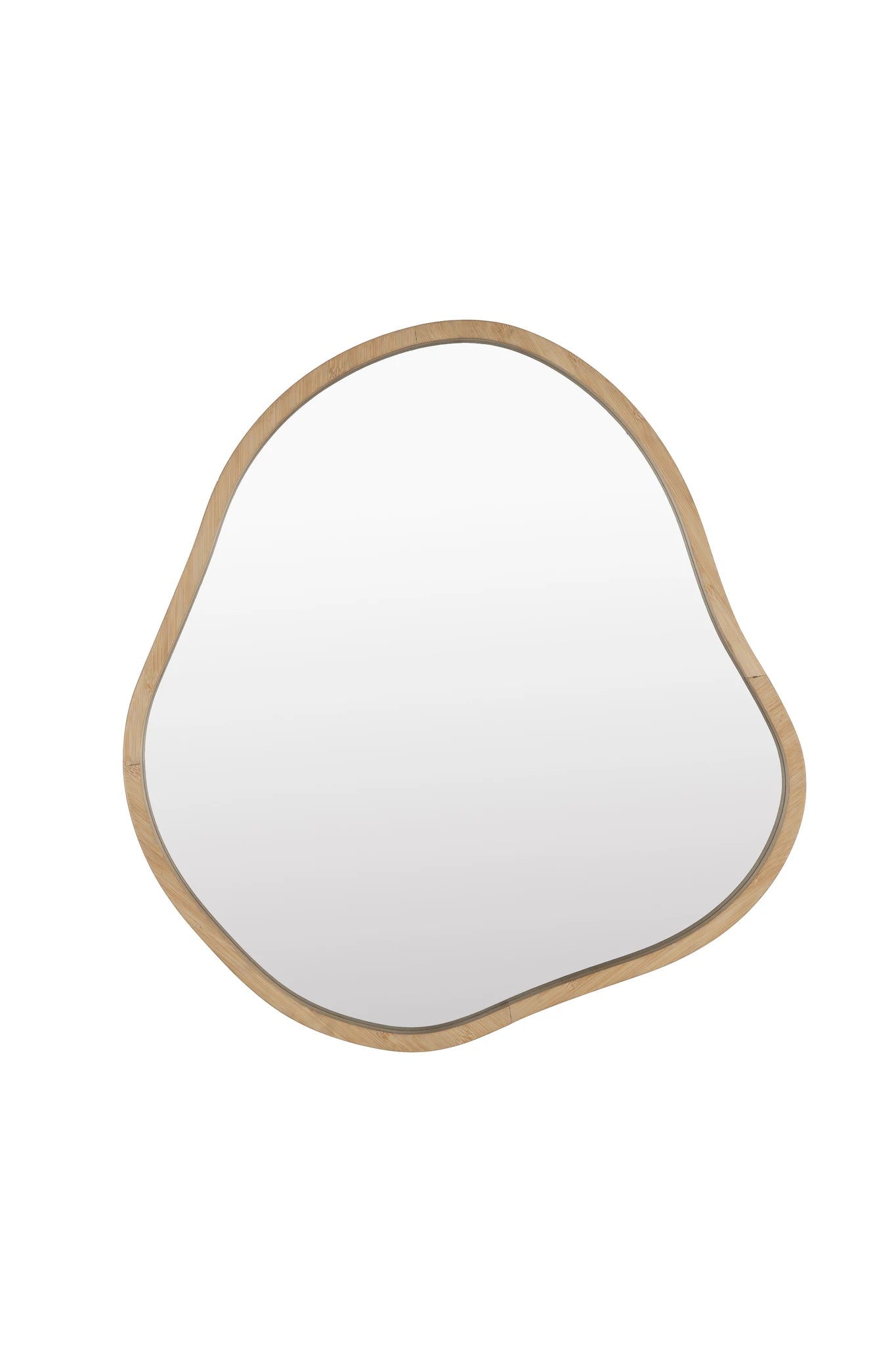 Zem Beige Bamboo Wood Wall Mirror 77x65cm