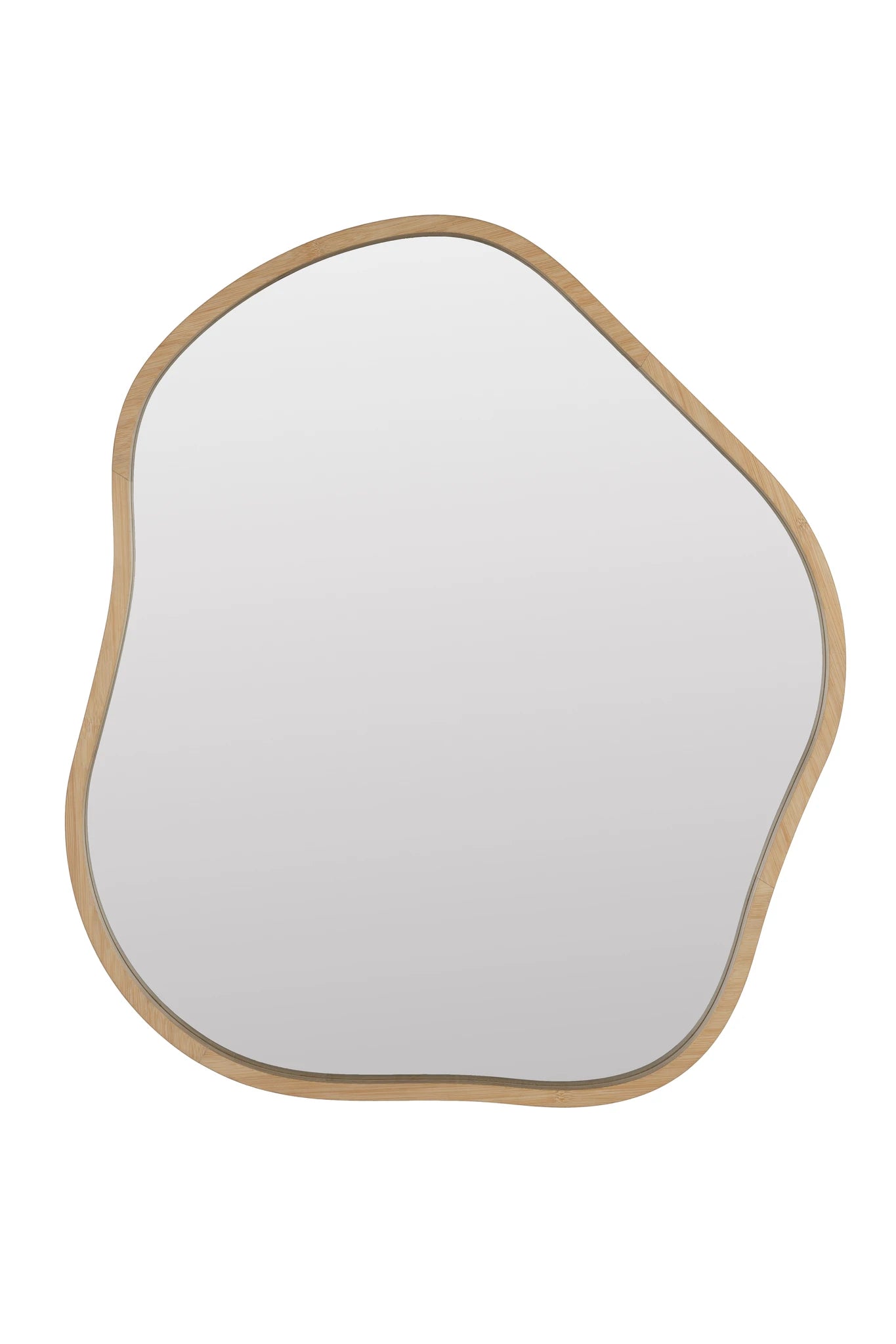 Zem Beige Bamboo Wood Wall Mirror 60x55cm