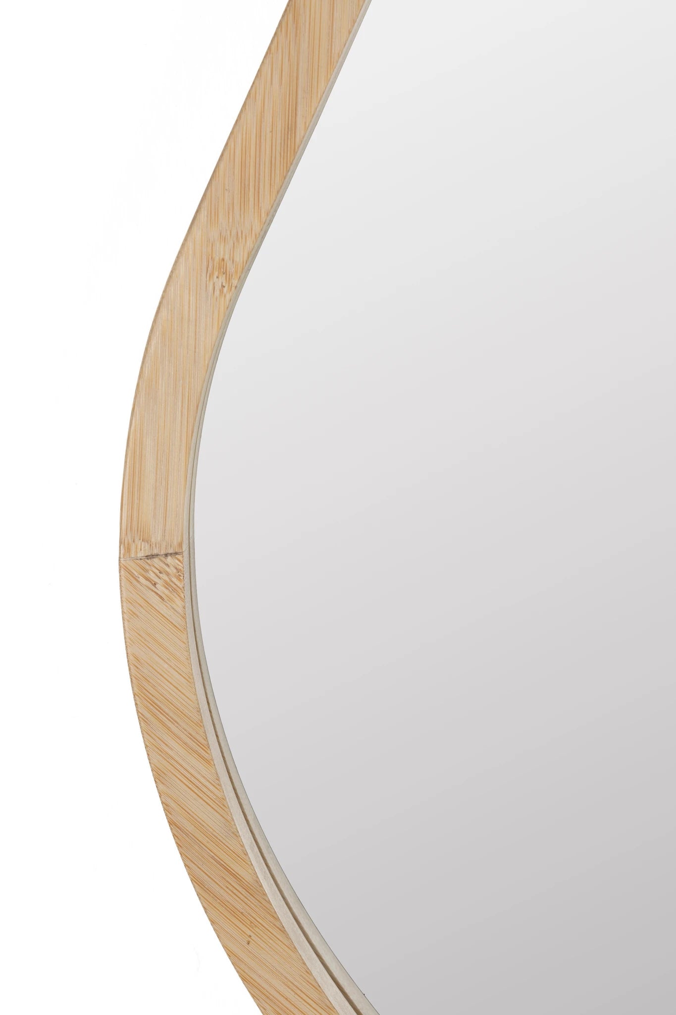 Zem Beige Bamboo Wood Wall Mirror 60x55cm