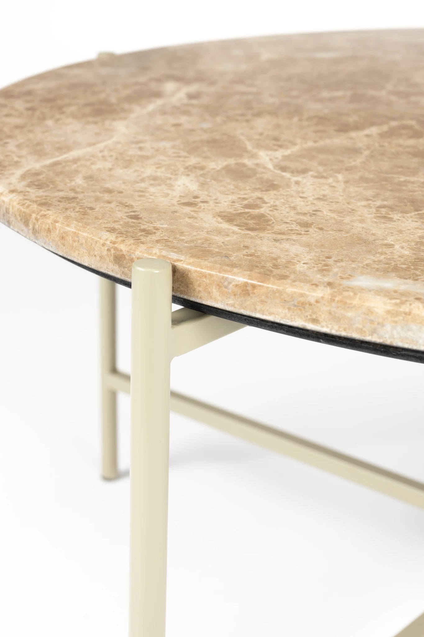 Tooz Beige Iron & Marble Side Table Large