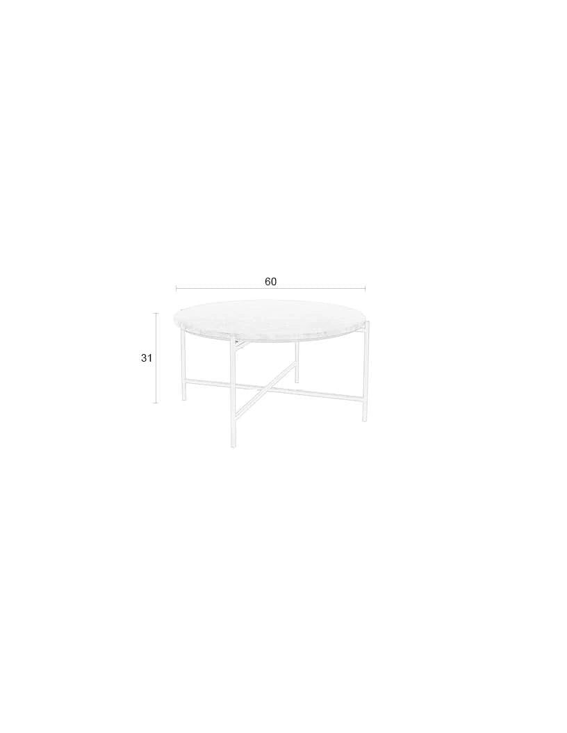 Tooz Beige Iron & Marble Side Table Large