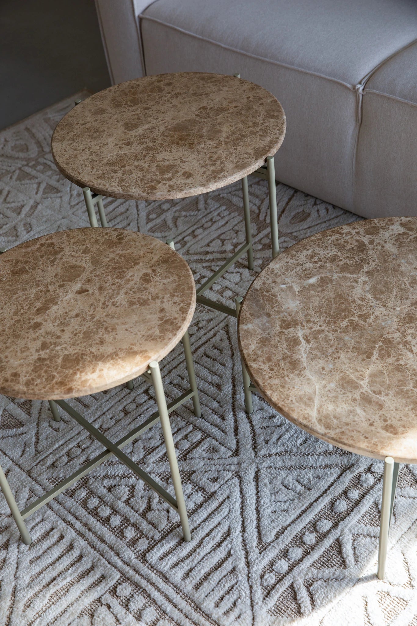 Tooz Beige Iron Side Table Medium