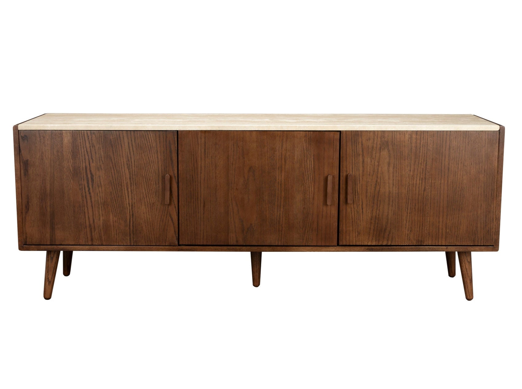 Dutchbone Arda Brown Wood & Travertine Sideboard