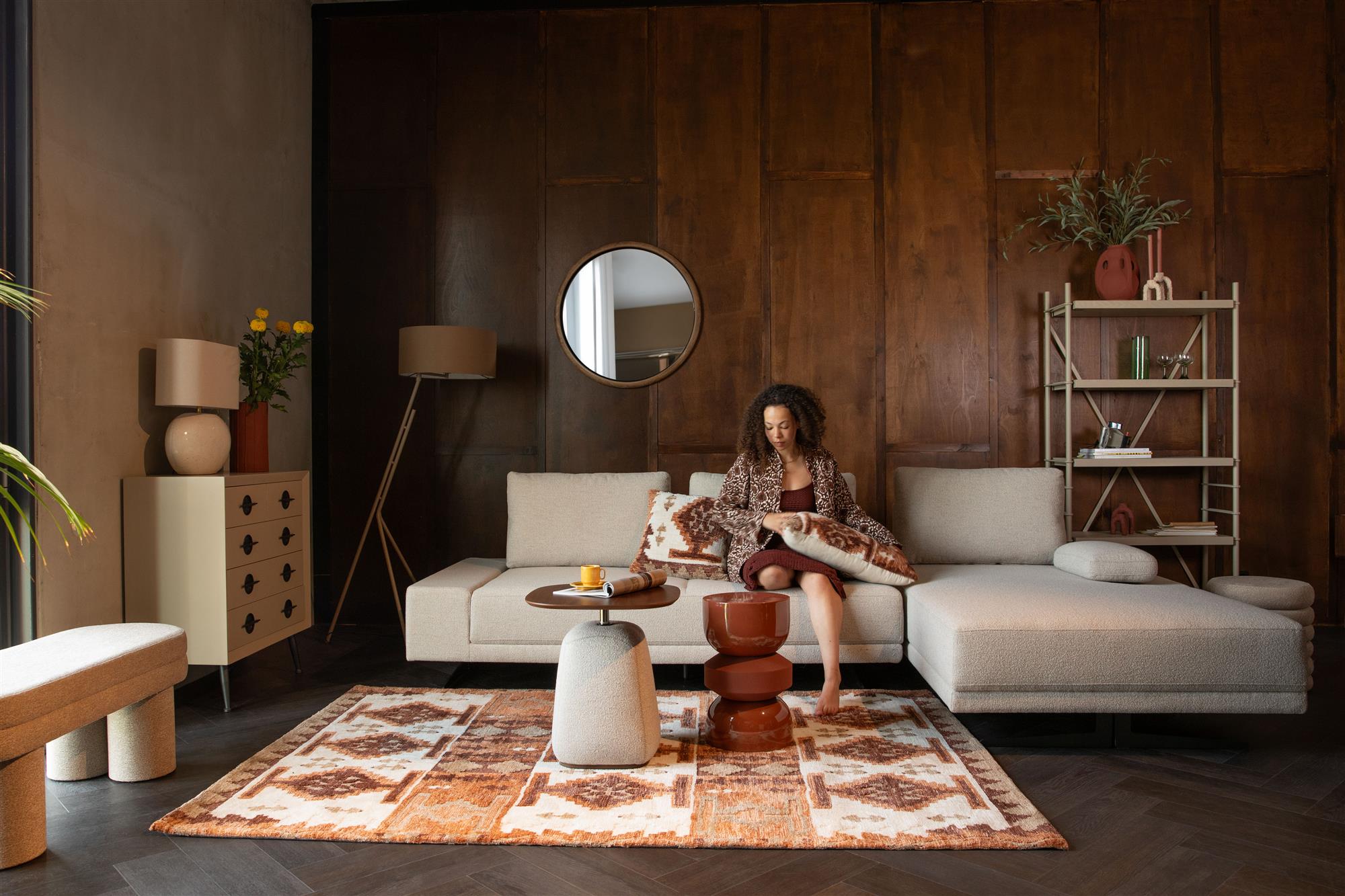 Dutchbone Maron Red Polyester Rug 160 x 230 cm