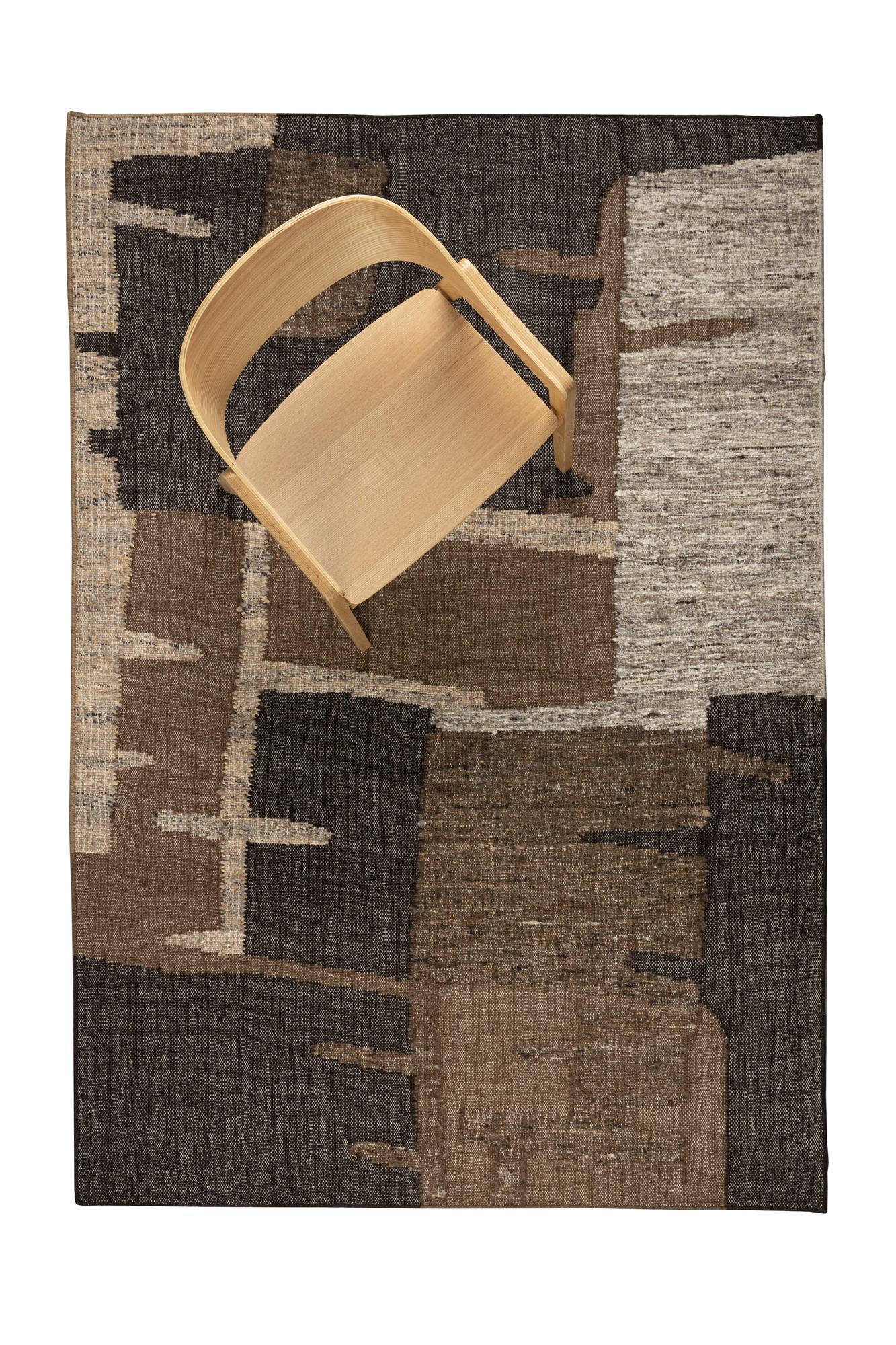 Dutchbone Briton Brown Wool Rug 160 x 230 cm