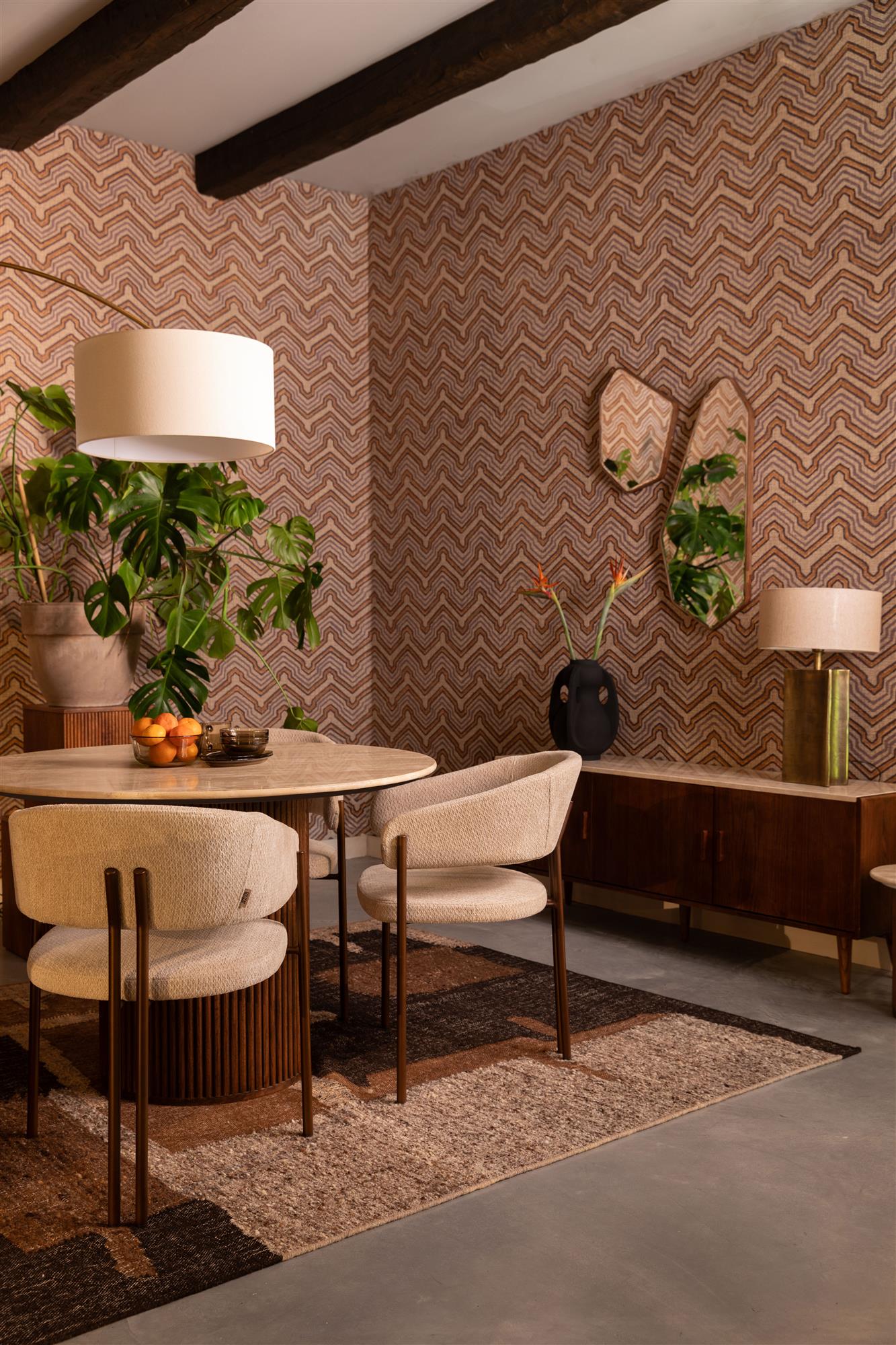 Dutchbone Briton Brown Wool Rug 160 x 230 cm